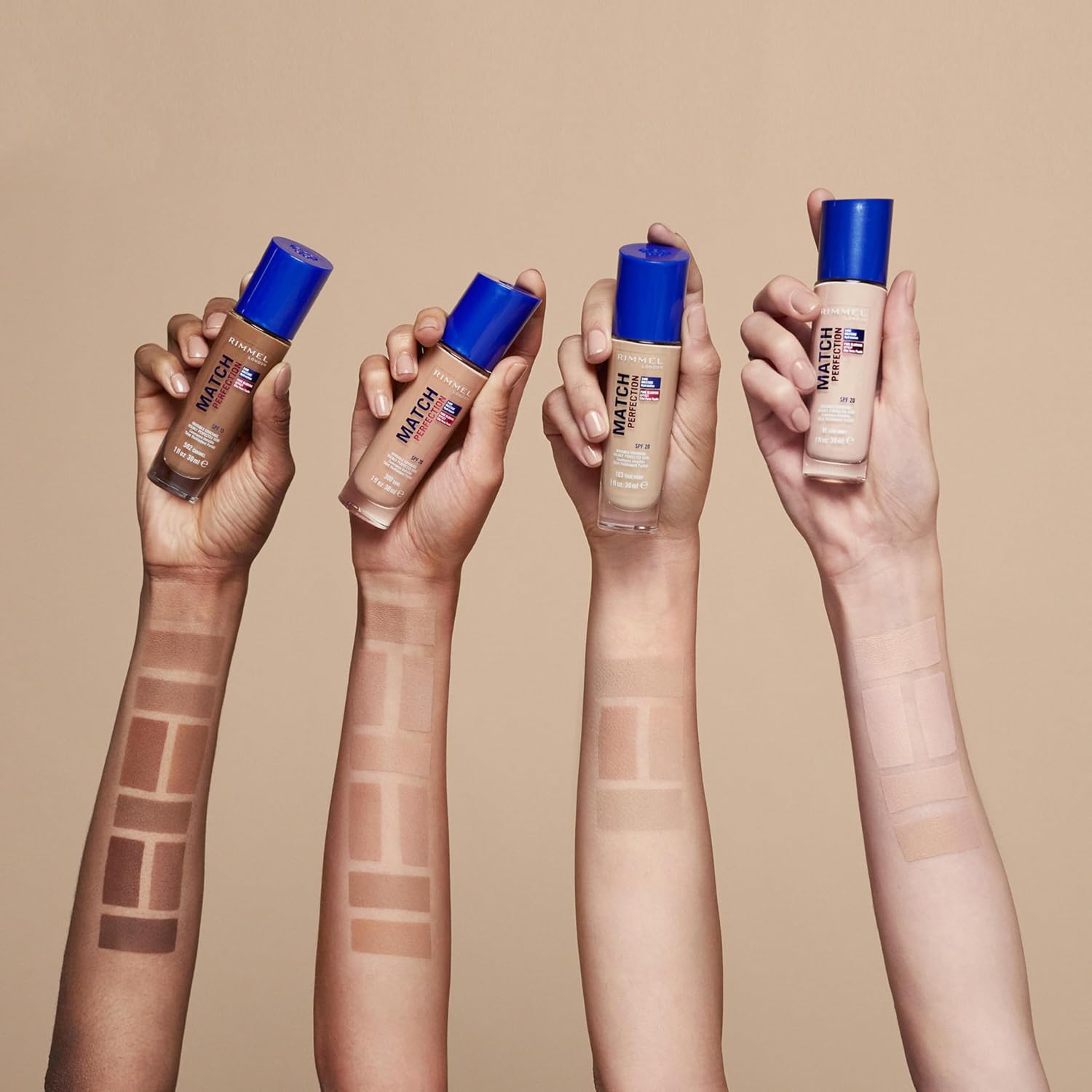 Detalle de Rimmel Match Perfection 34778804300 Foundation, 300 Sand, SPF20
