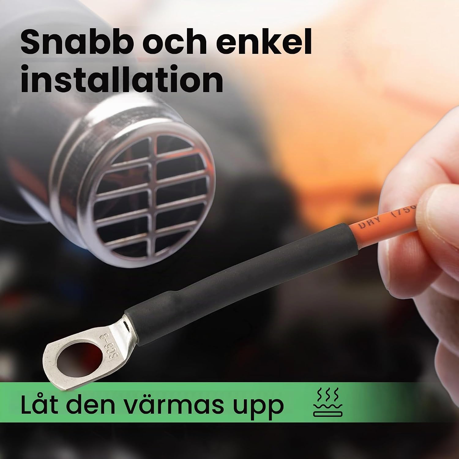 Detalle 1 de Offgridtec krympslang med lim, 10 m, 4,8–2,4 mm, dubbelväggig, blå