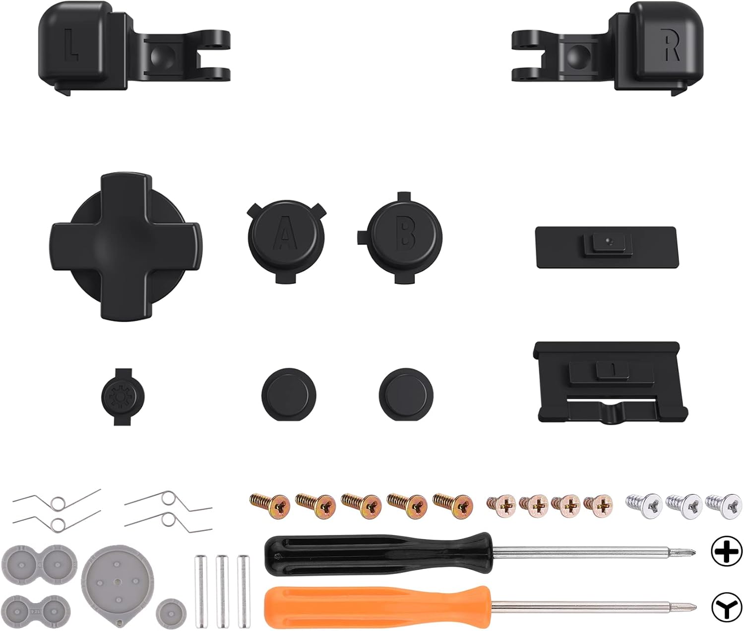 Detalle de eXtremeRate Black Custom Full Set Buttons for Game Boy Advance SP (GBA SP) – Replacement Buttons