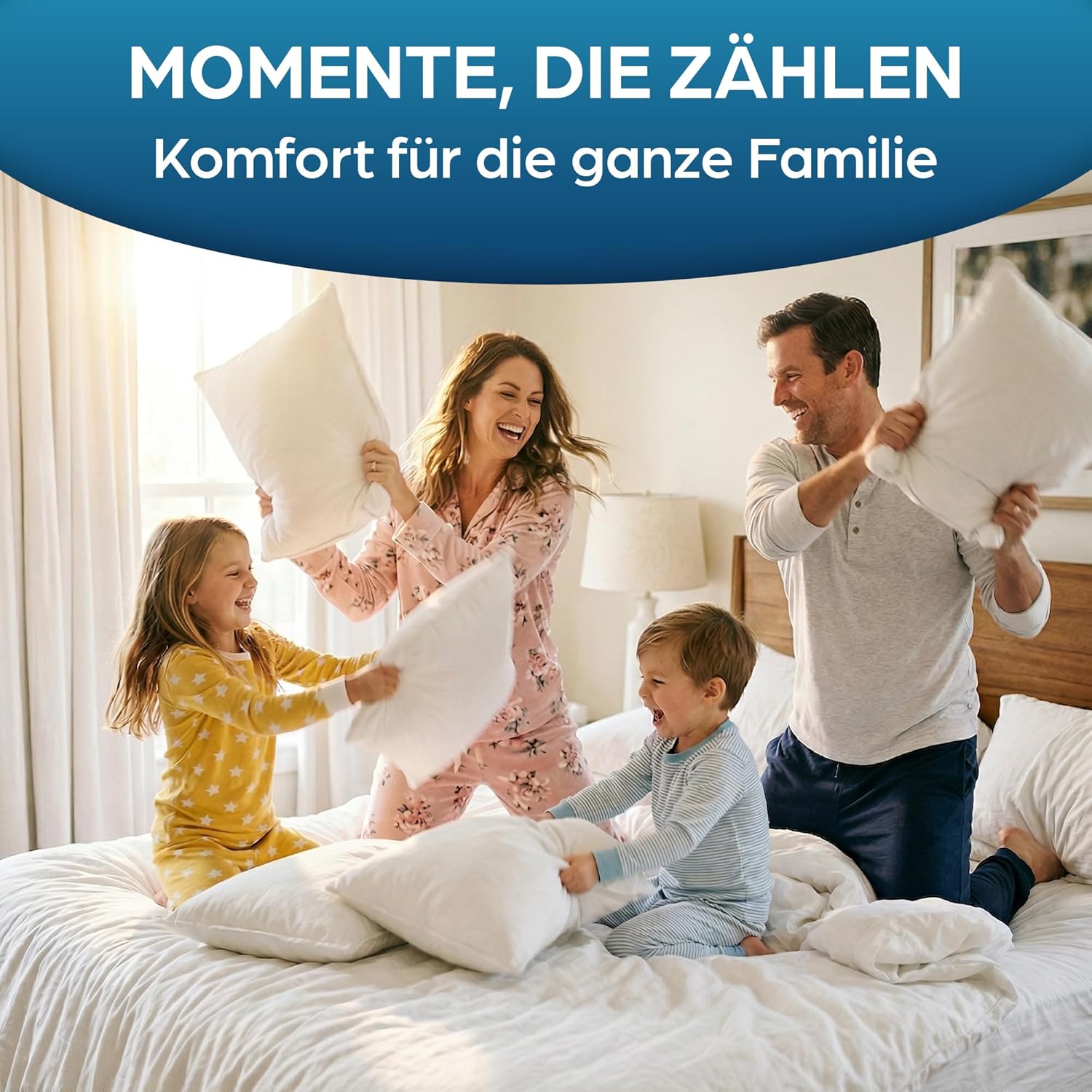 Thumbnail 6 de Flowen Kissen 50x50 – 4er Set (Kopfkissen) aus Mikrofaser, hypoallergen und maschinenwaschbar