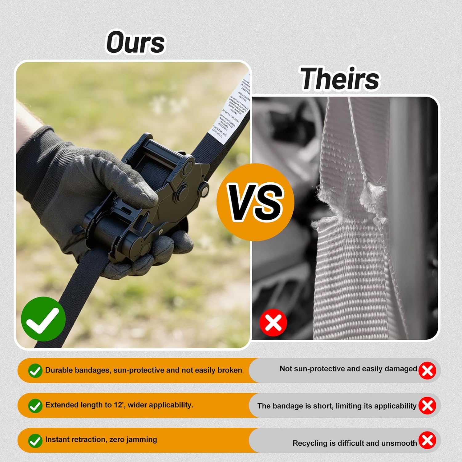 Thumbnail 3 de 1800LB Retractable Ratchet Straps 🚚