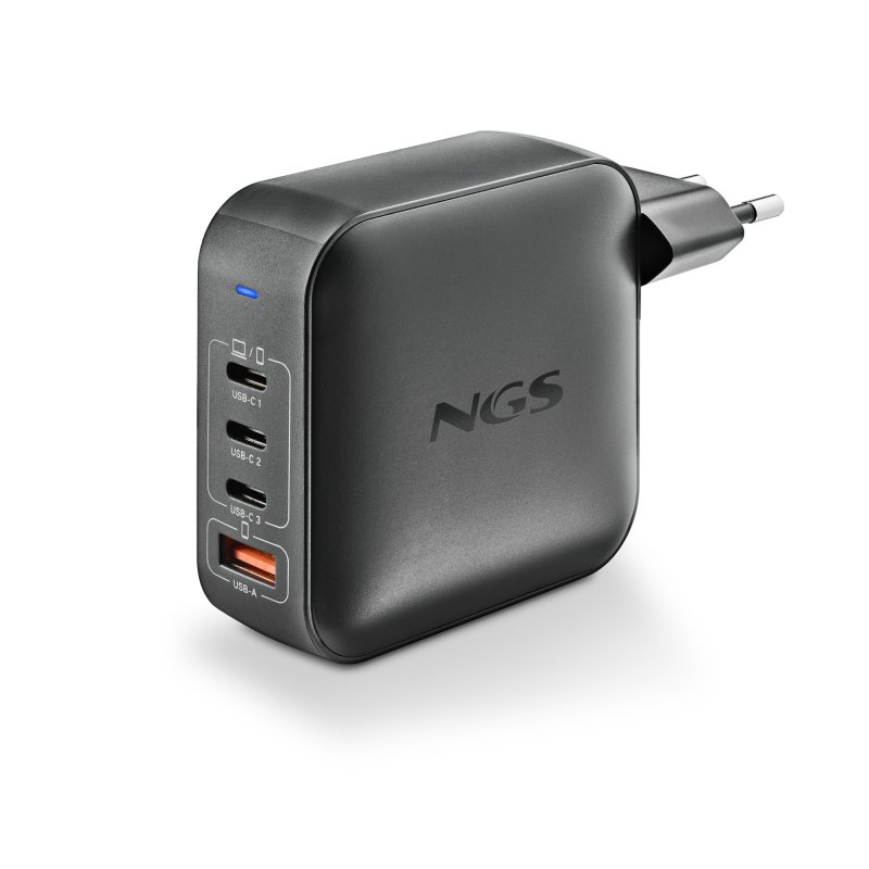 Detalle 2 de Cargador de pared NGS BUD 165W: 4 puertos para carga rápida de varios dispositivos
