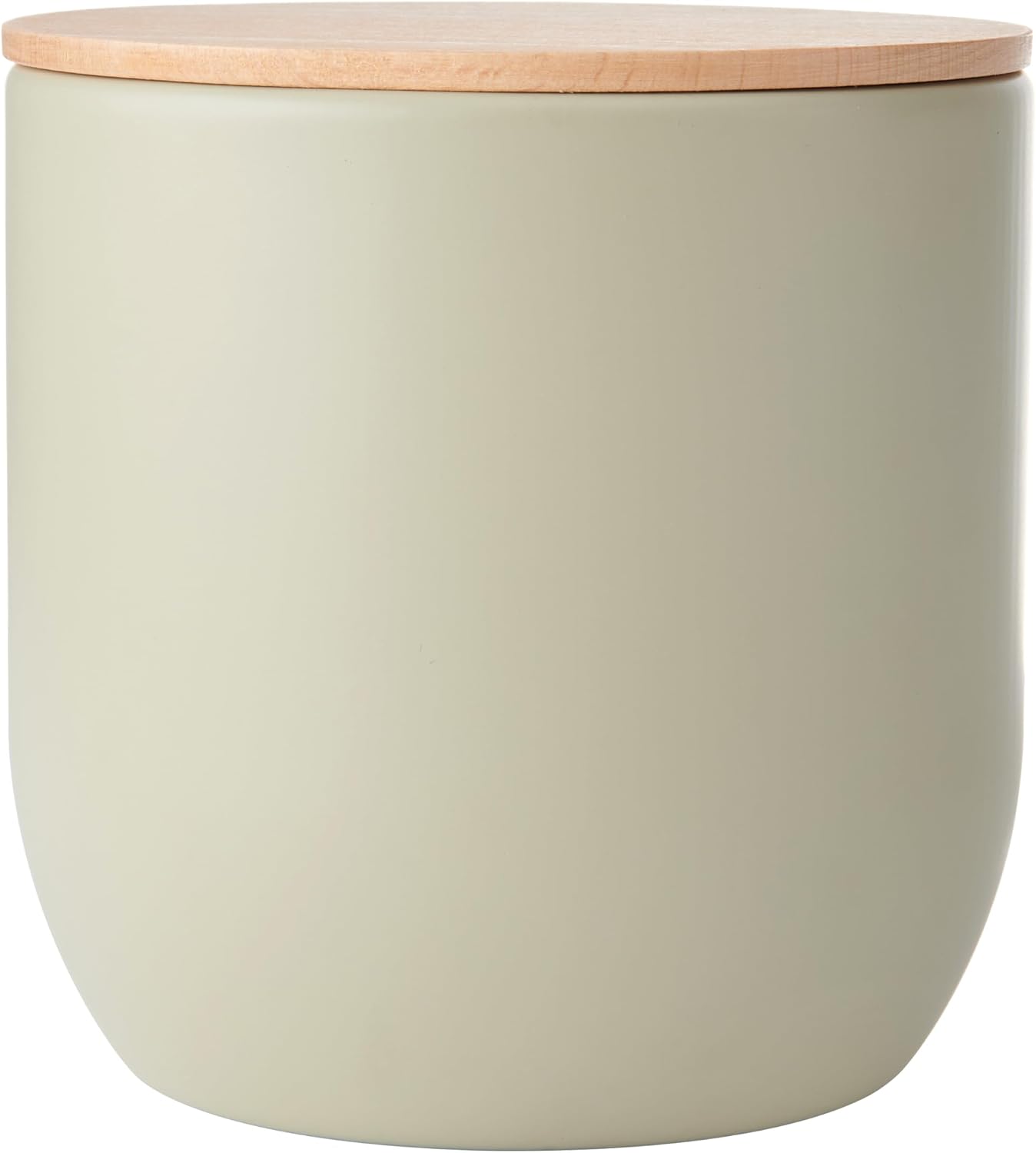 Detalle de KitchenCraft Idilica Kitchen Canister, 0.15 L, Terracotta with Wooden Lid