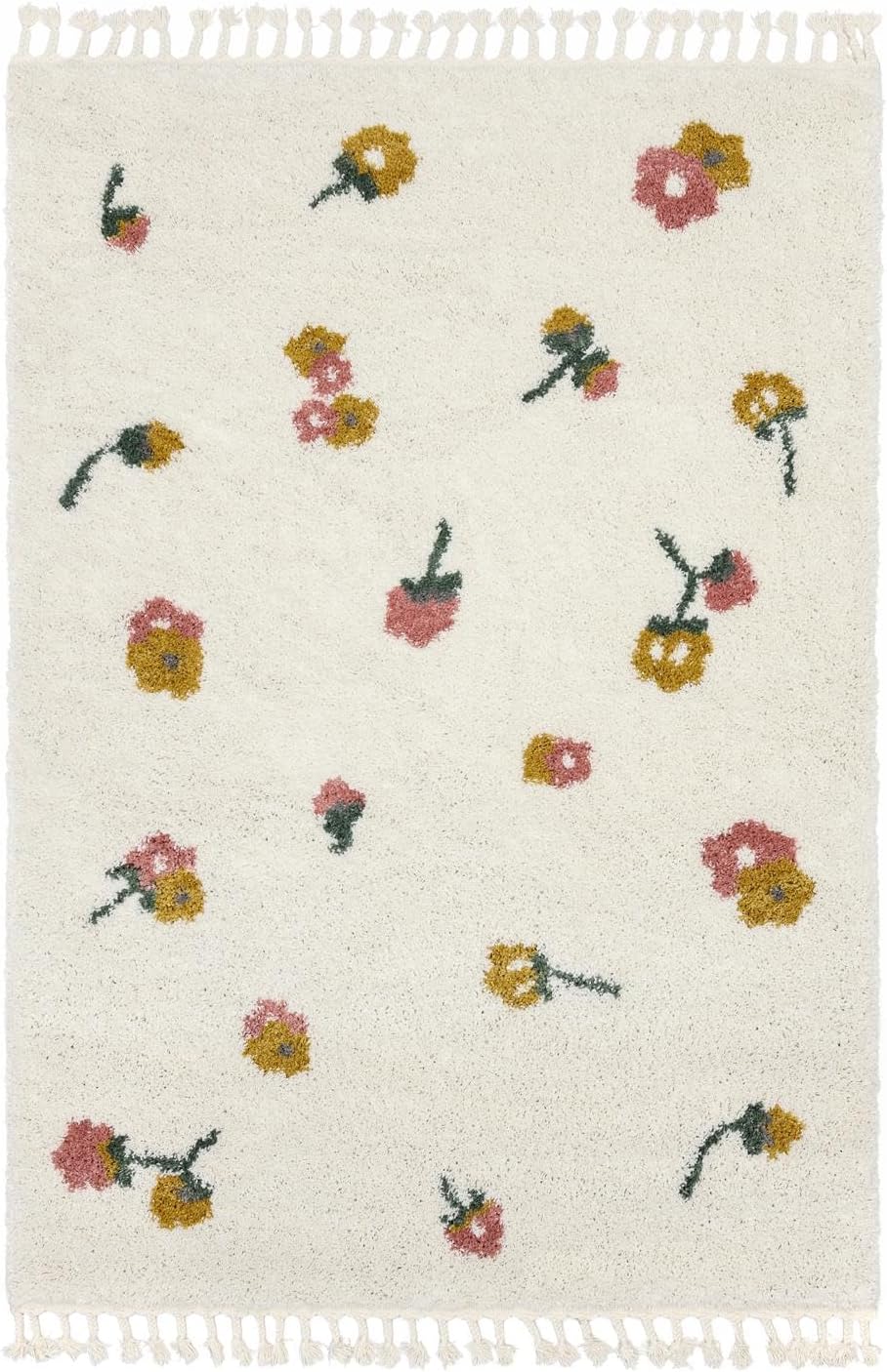 Detalle de RugVista Linnea Kids Rug, 200 x 300 cm, medium-pile off-white and multi