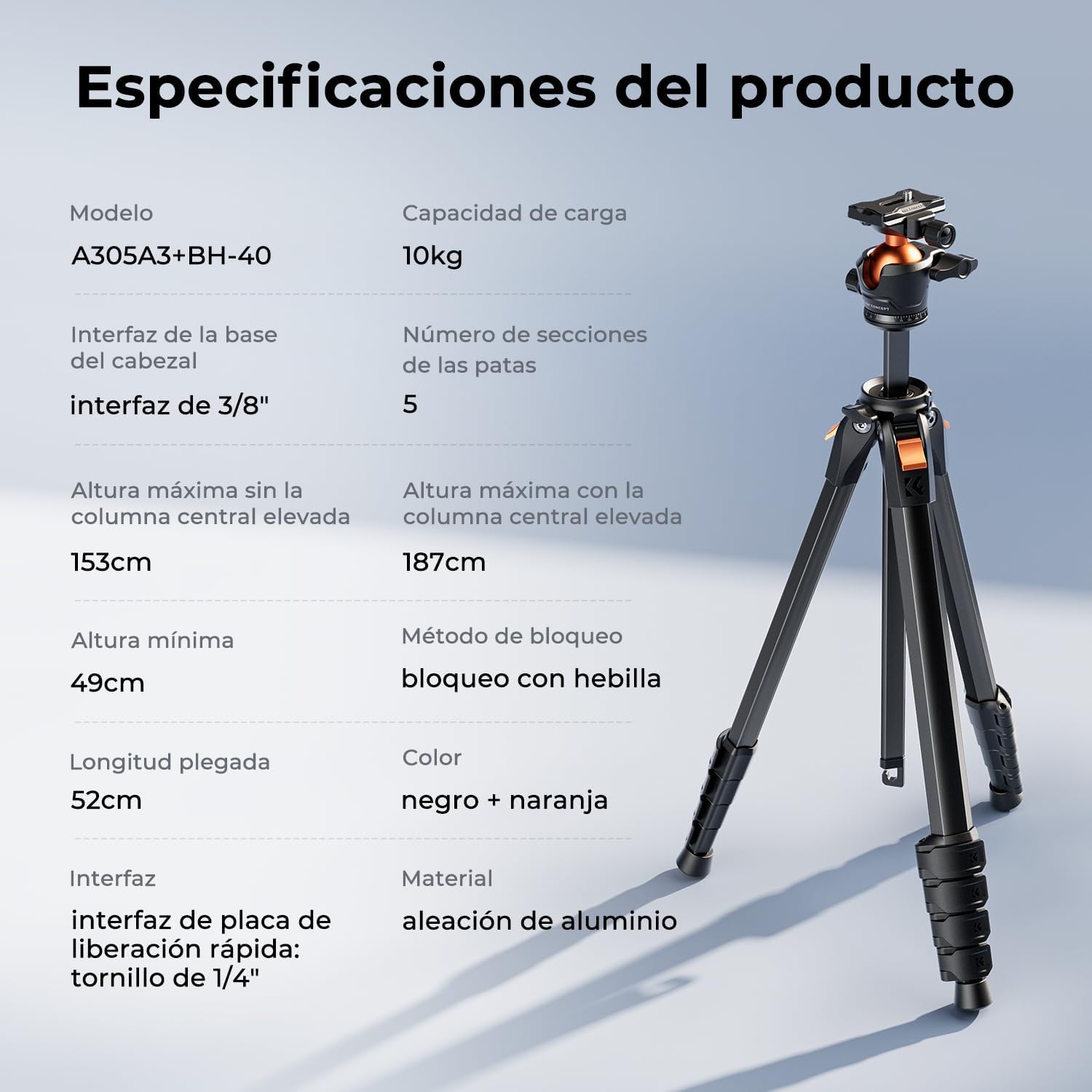Thumbnail 6 de K&F CONCEPT 187CM Trípode Cámara