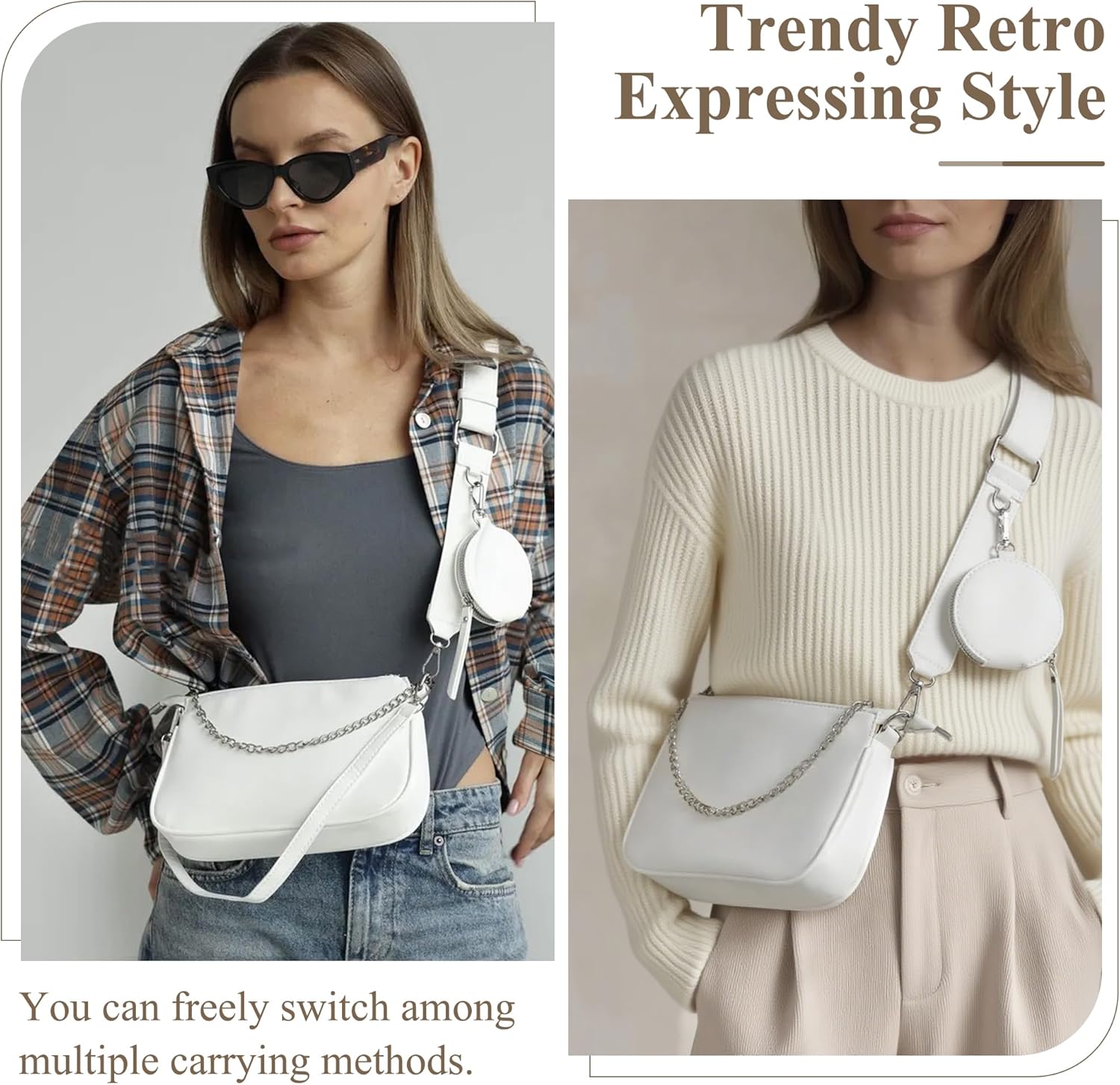 Thumbnail 1 de Borsa da donna Mabecol con tracolla regolabile nera, elegante mini-borsetta per ufficio e serate