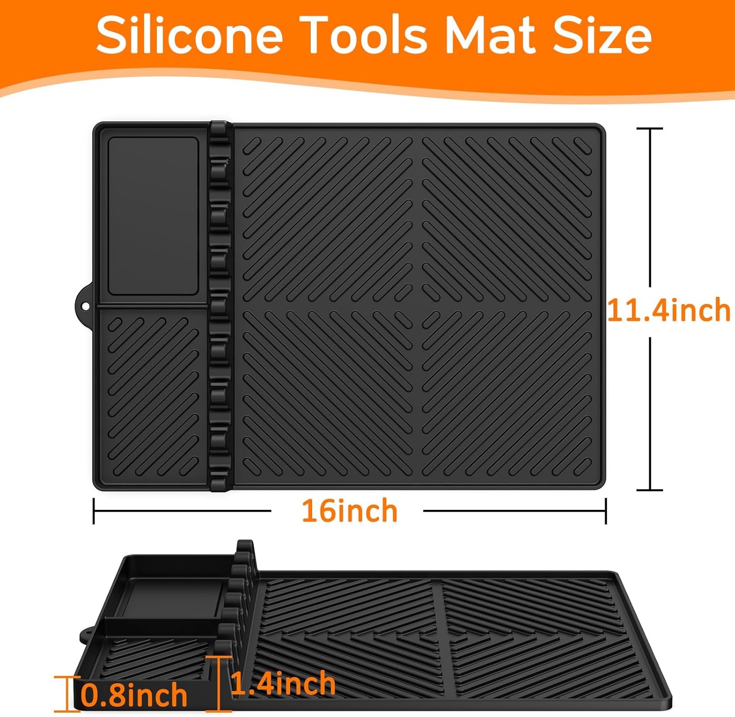 Thumbnail 1 de Find law GJD-cheng Silicone Griddle Tool Mat, 15.7 x 11.2 in, Black