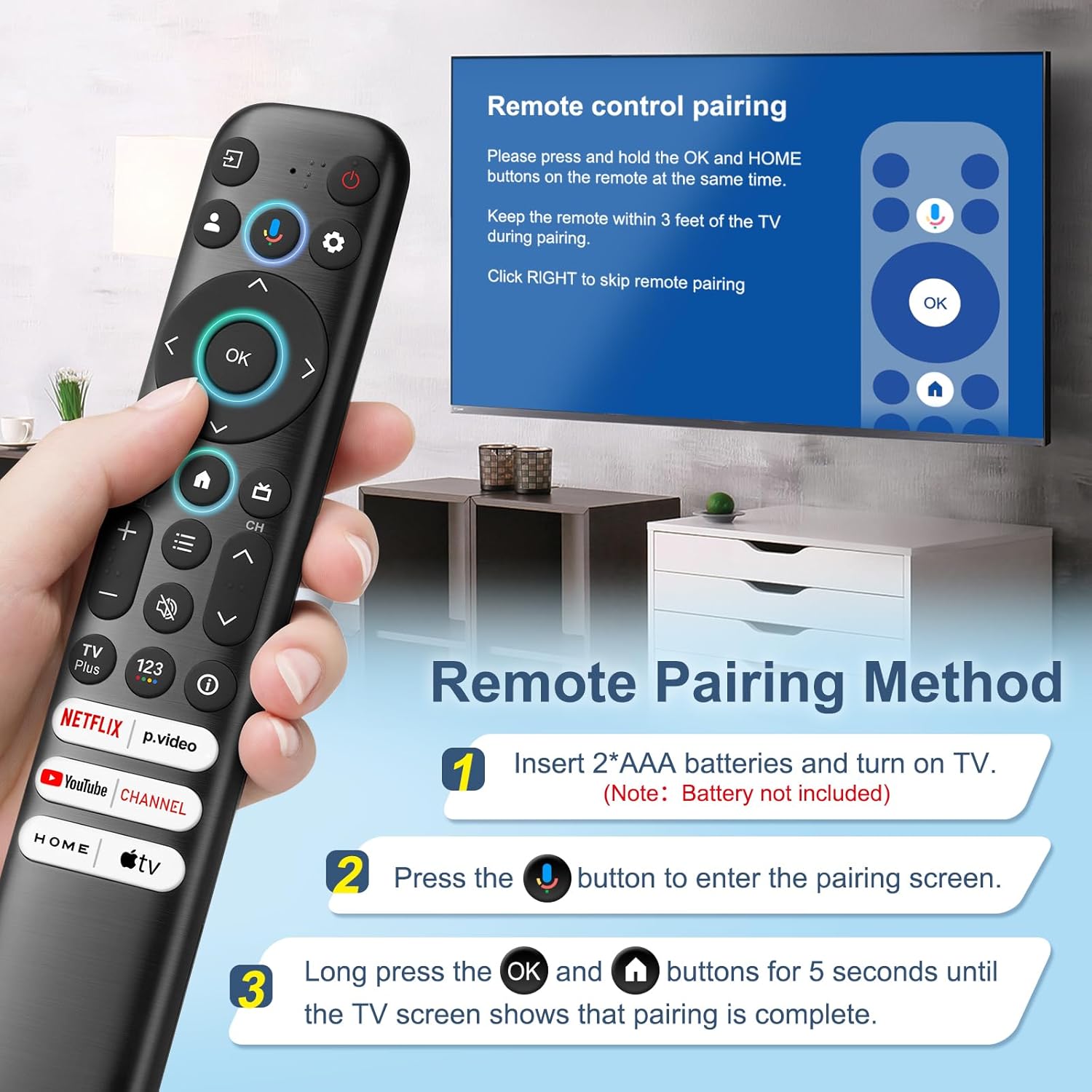 Thumbnail 4 de RC813 TCL Google TV Voice Remote Replacement