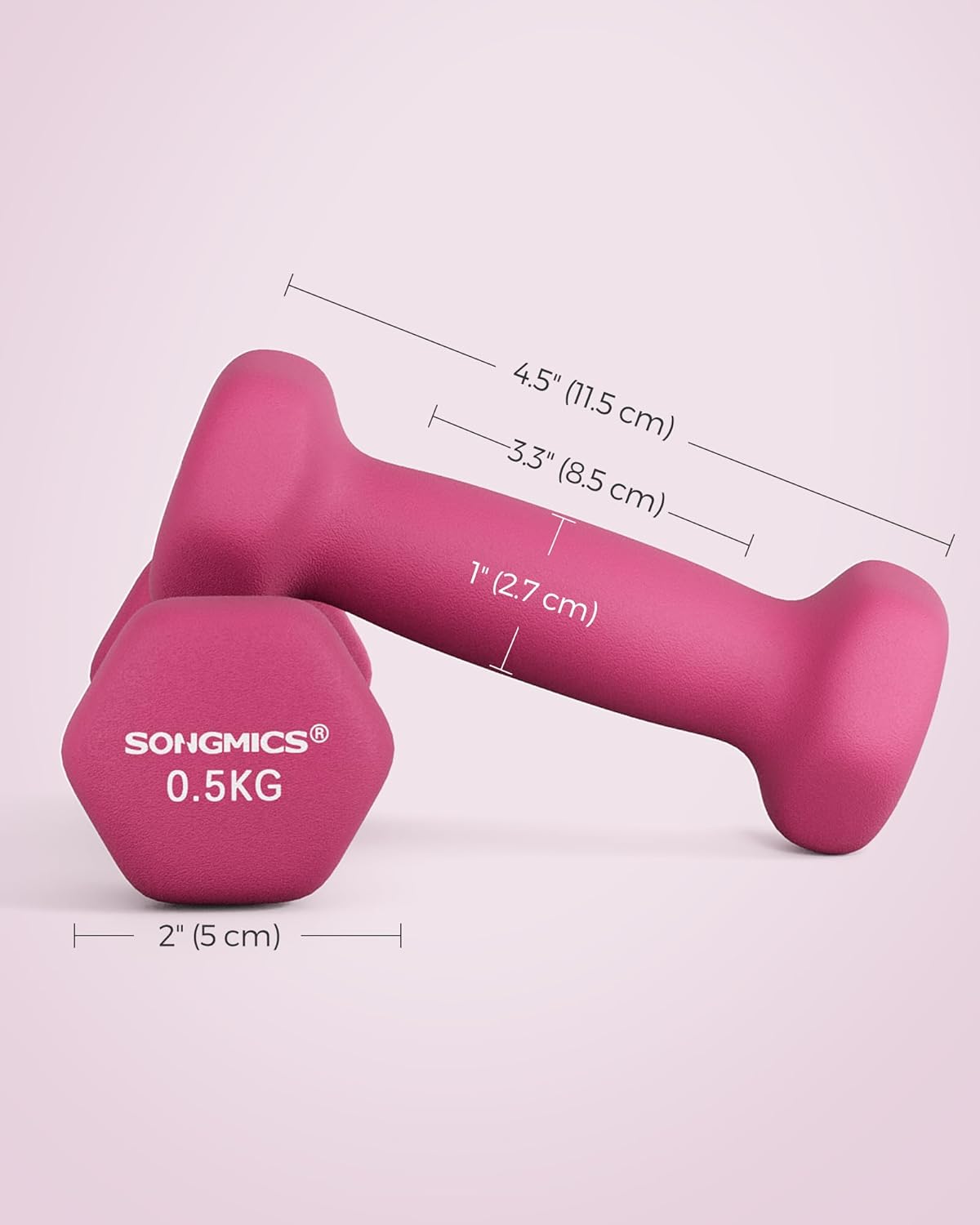 Thumbnail 4 de SONGMICS dumbbells set of 2 (hexagon neoprene-coated) for home strength and fitness workouts