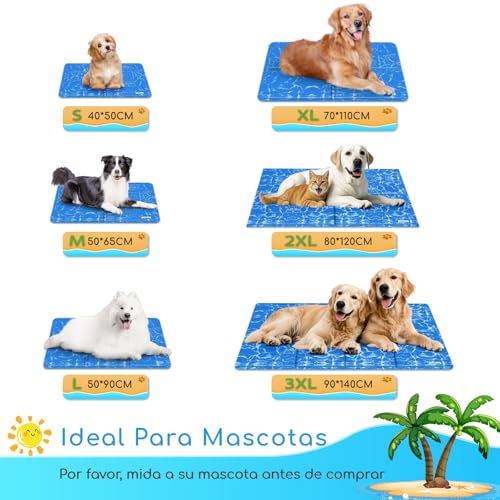 Detalle de Nobleza Alfombrilla refrescante para mascotas grandes (90 × 50 cm) – Auto refrigerante y no tóxica