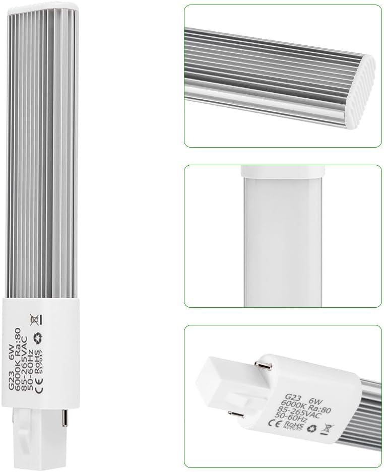 Thumbnail 5 de 6W G23 LED PL Lamp – Plug-and-Play, Ballast-Compatible Bulb for CFL Replacements