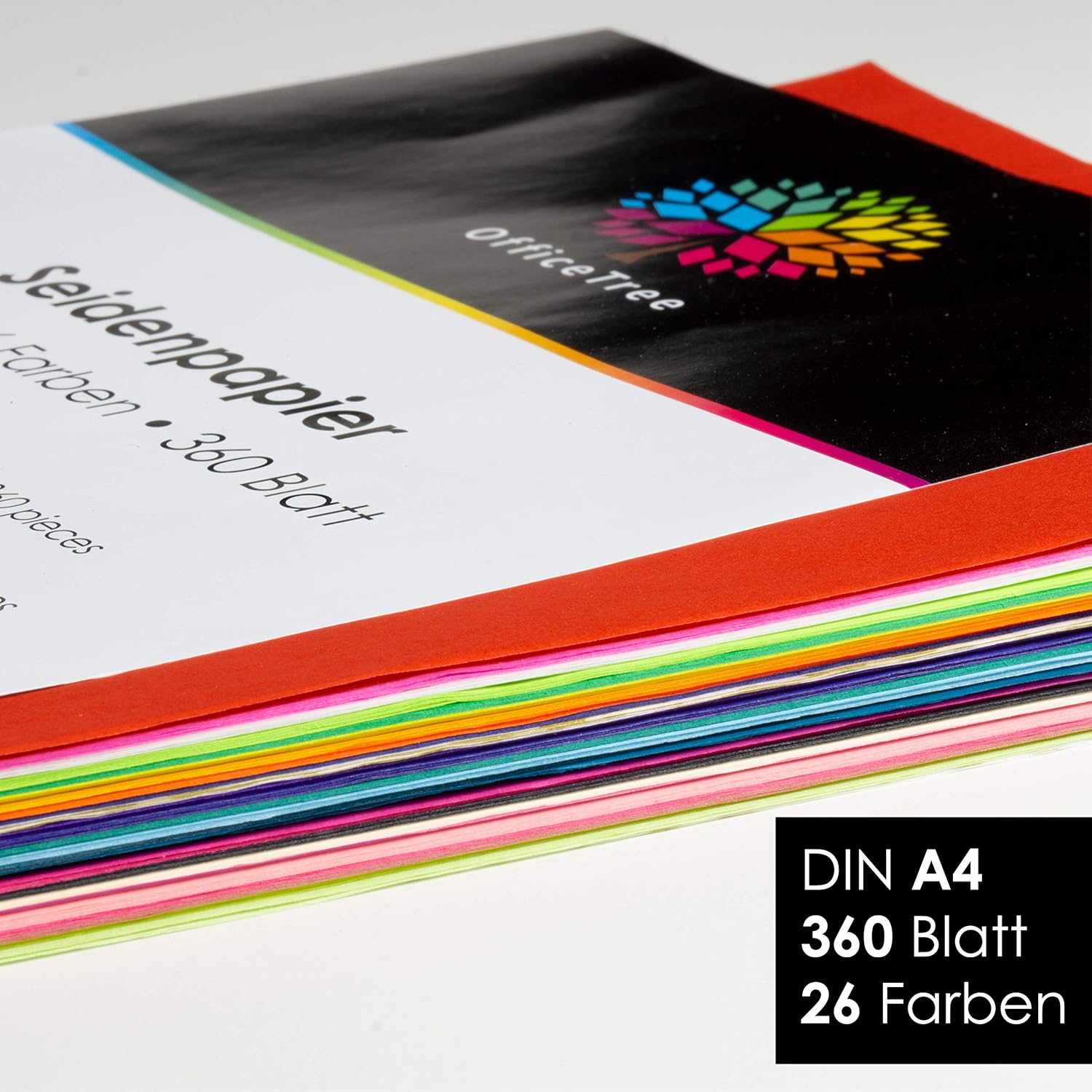Thumbnail 1 de OfficeTree Seidenpapier A4 Set (360 Blatt) in 26 Farben