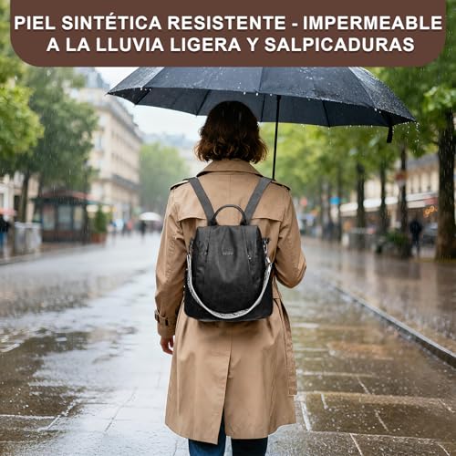 Thumbnail 6 de Eshow Mochila Antirrobo Mujer con Neceser Pequeño: versátil, impermeable y segura para trabajo, universidad y compras