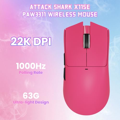 Detalle de ATTACK SHARK X11SE, ratón gaming de 63 g con sensor PixArt y 22.000 DPI