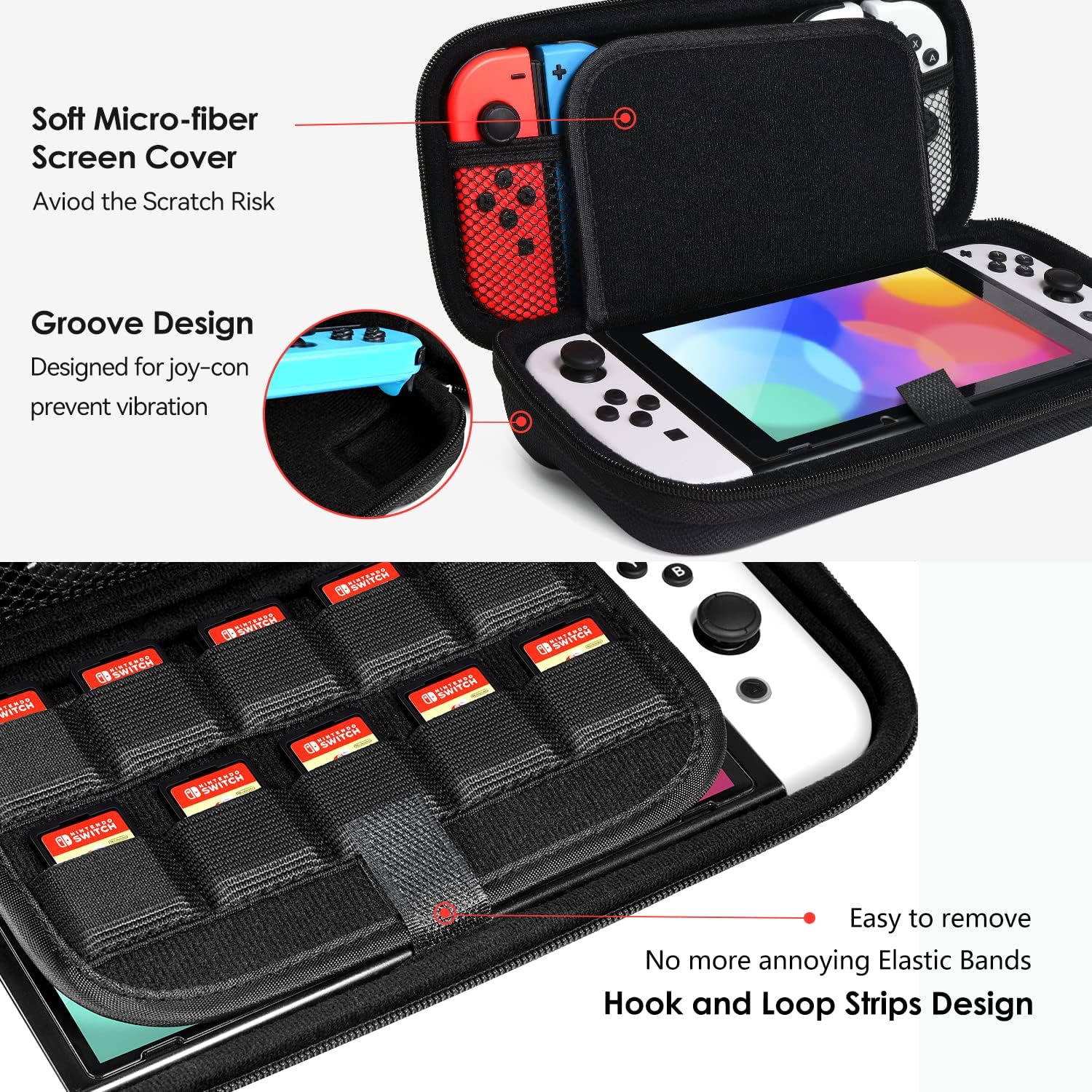 Thumbnail 2 de iVoler Funda rígida para Nintendo Switch con capacidad y bolsillos