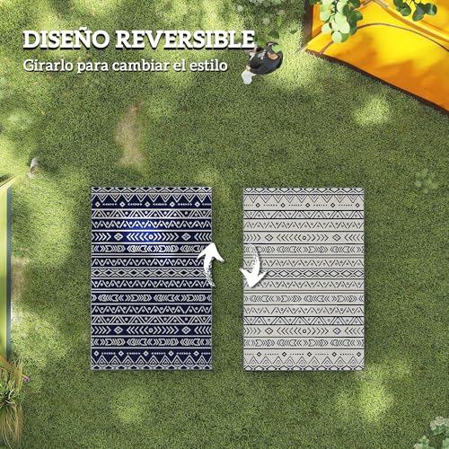 Thumbnail 6 de Outsunny Alfombra de Exterior 182x274 cm – Alfombra Reversible, Impermeable y con Bolsa de Transporte