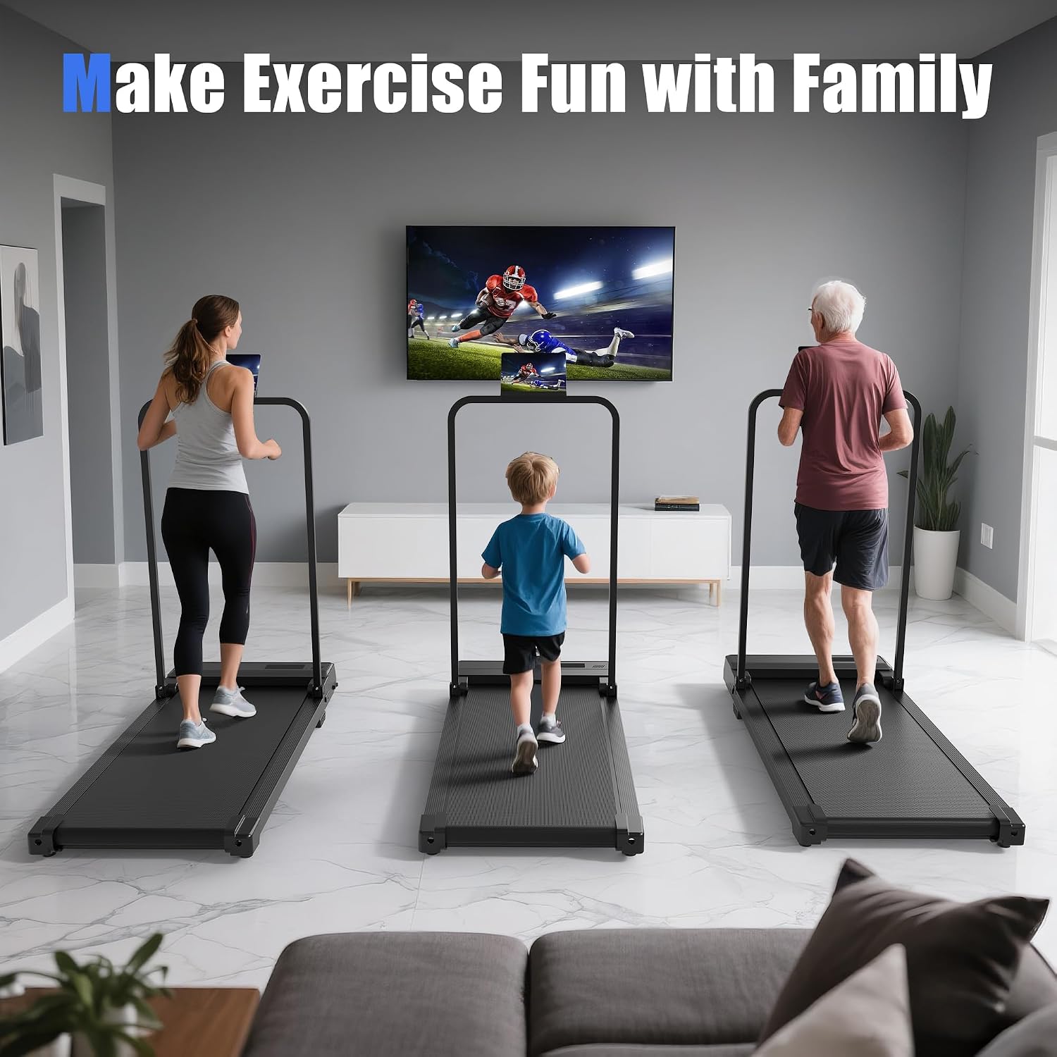 Thumbnail 6 de Chlorythm Walking Pad Treadmill with Handrail, Remote and 1–4 MPH Speed