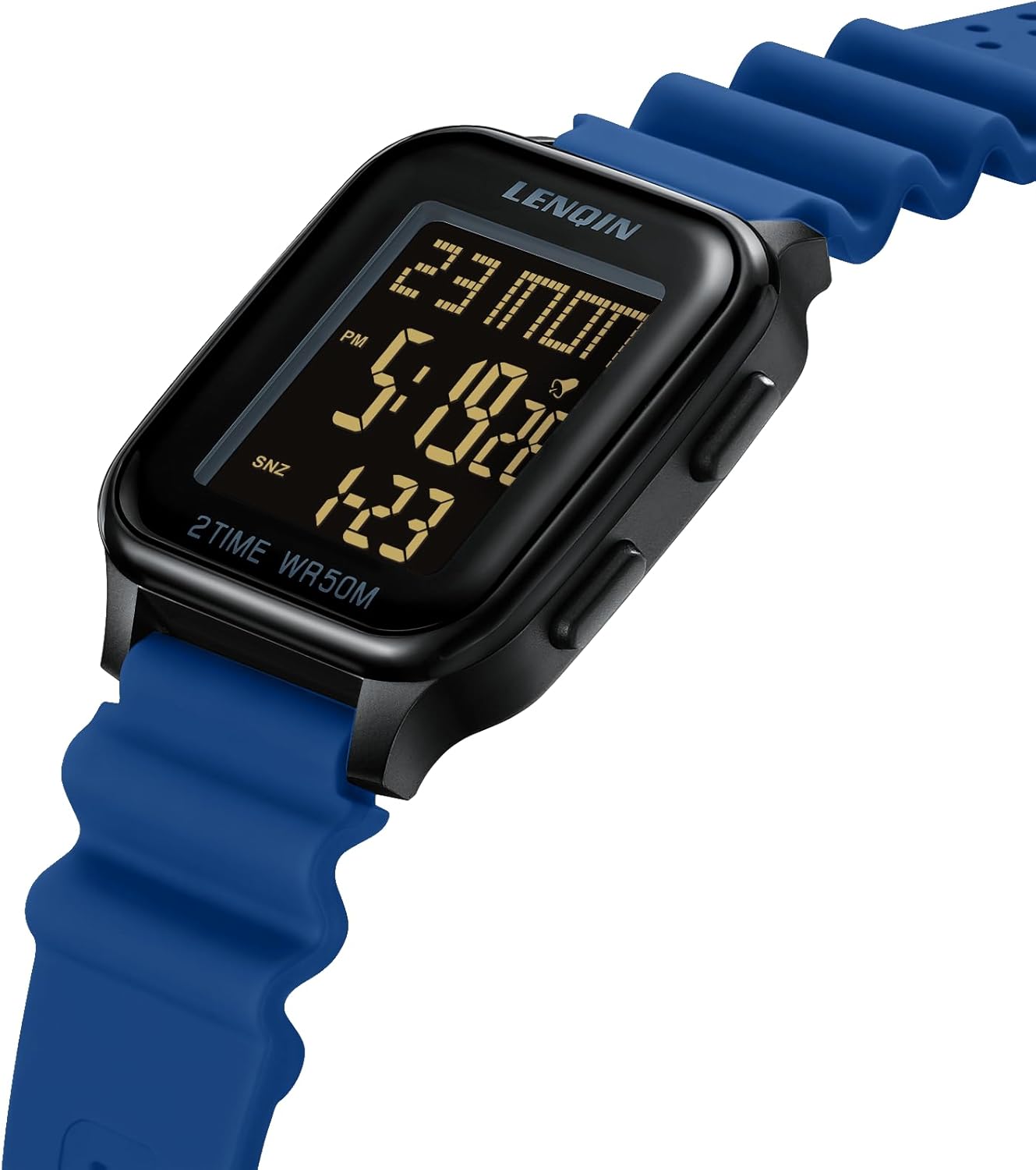 Thumbnail 2 de LN LENQIN Herren Digitaluhr mit Wecker, Stoppuhr & 30 m Wasserdicht (LED-Hintergrundbeleuchtung)