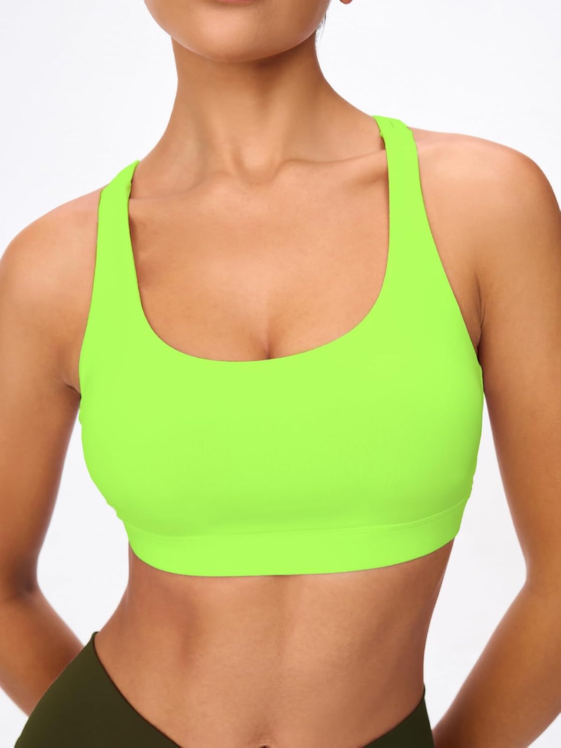 Thumbnail 3 de Omwilddo Women's Strappy Sports Bra Light Compression Crop with Criss Cross Back