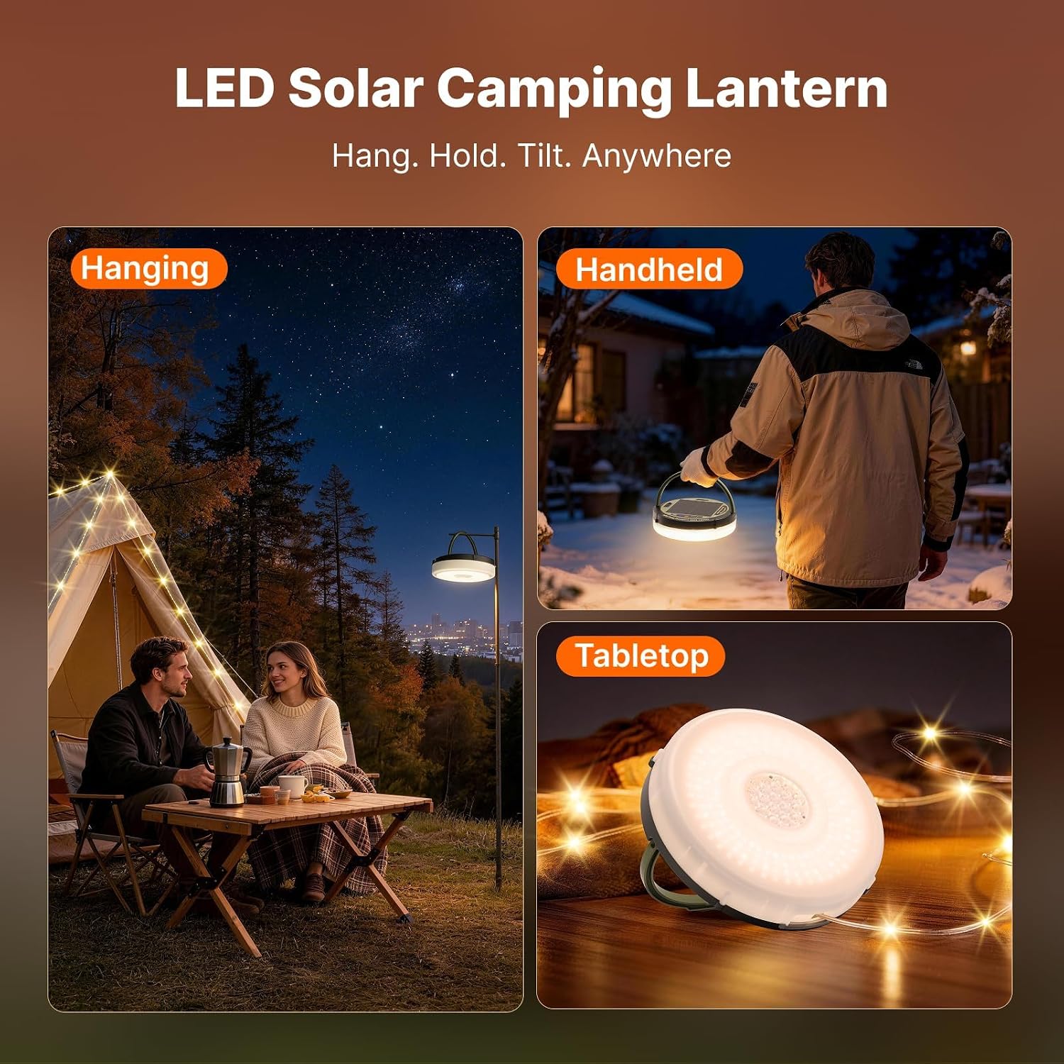 Detalle 2 de OGERY Solar Camping String Lights 5400mAh