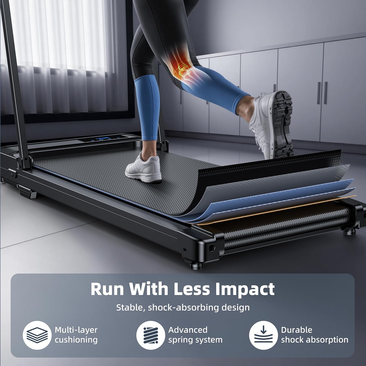 Detalle 2 de Ulfario LF-X2DF Folding Walking Pad Treadmill with Handlebar and Remote