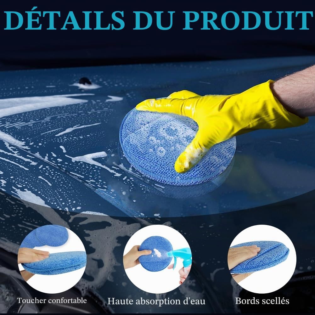 Detalle de vsshe U10-PGHML250501-FBA microvezel polijstpads, 12 stuks met vingerringen