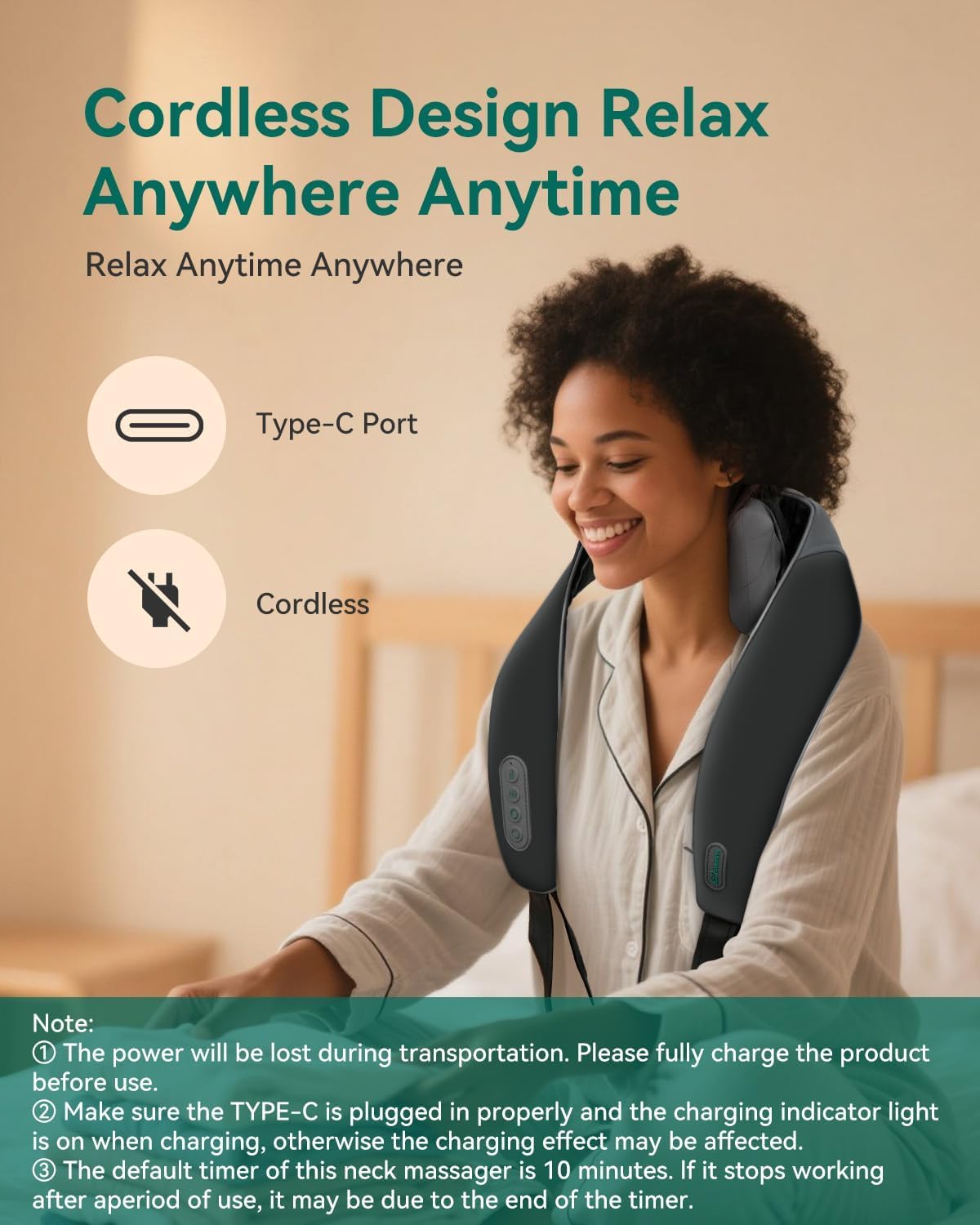 Detalle de Snailax Neck Massager Deep Tissue with Heat