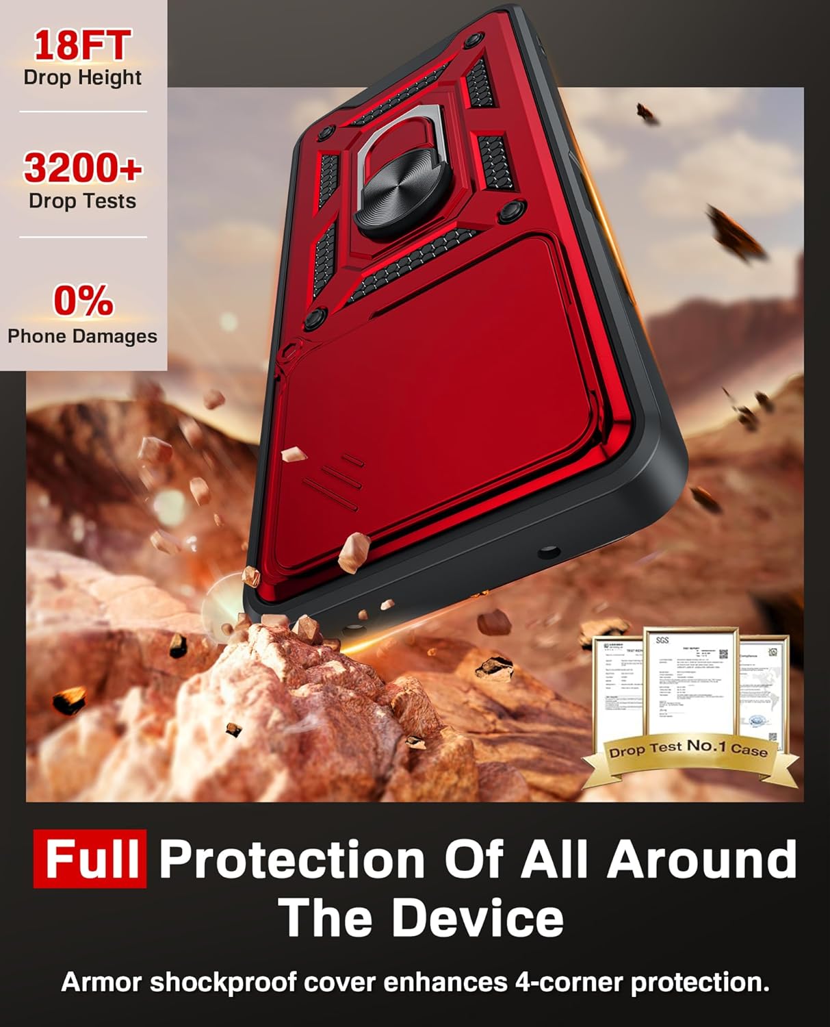 Thumbnail 4 de LeYi rugged case for Honor 400 Smart 5G with sliding camera cover, ring stand & screen protectors