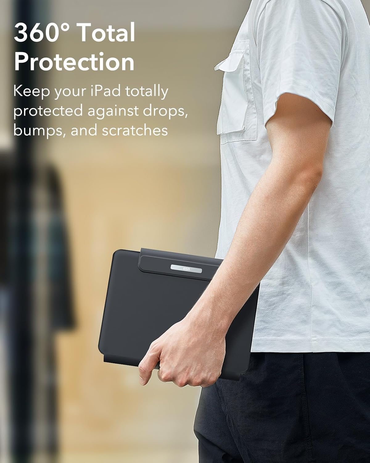 Thumbnail 6 de ESR Upgraded Case Keyboard Stand for iPad Air 13 and 12.9 iPad Pro (Black) — Easy-Set Floating Cantilever + Trackpad