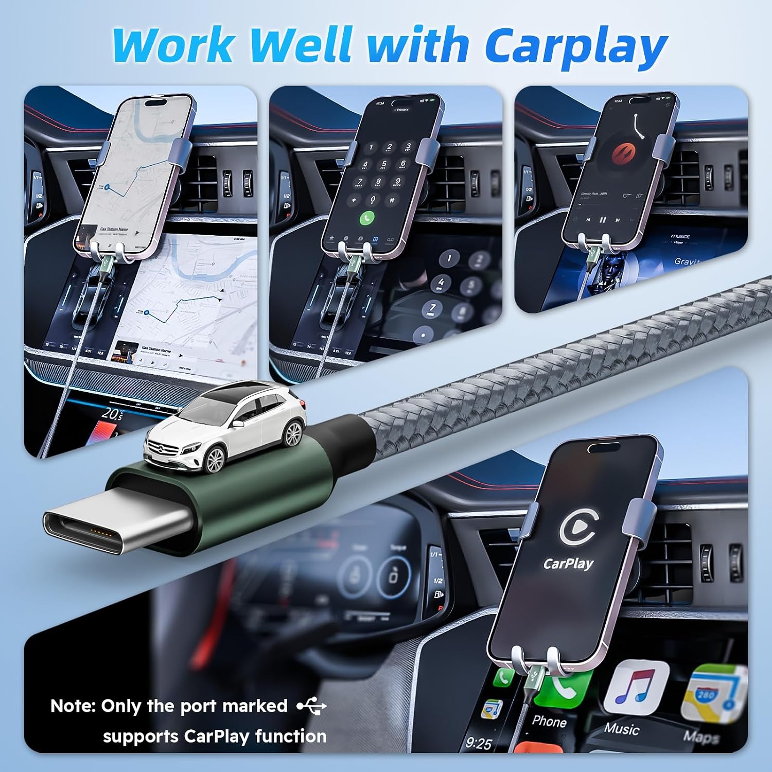 Detalle de USBC to USBC Cable, 4 in 1 USB C Multi Charging Cable for Multiple Devices