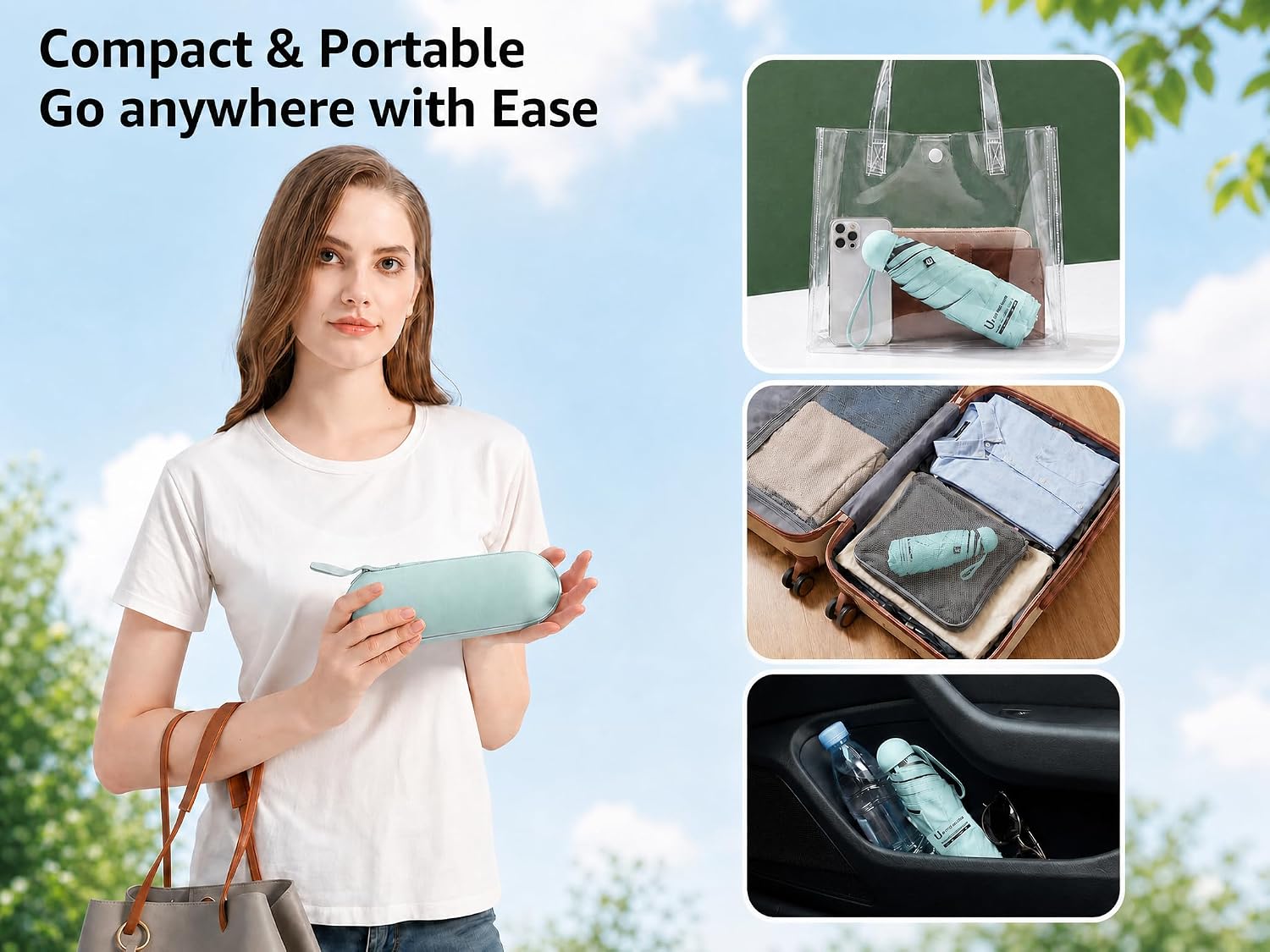 Thumbnail 6 de BAODINI Travel Essentials Mini Umbrella for Purse with Case