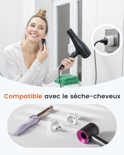 Thumbnail 8 de LENCENT Adaptateur France-Suisse Type J, lot de deux avec terre et sécurité enfant