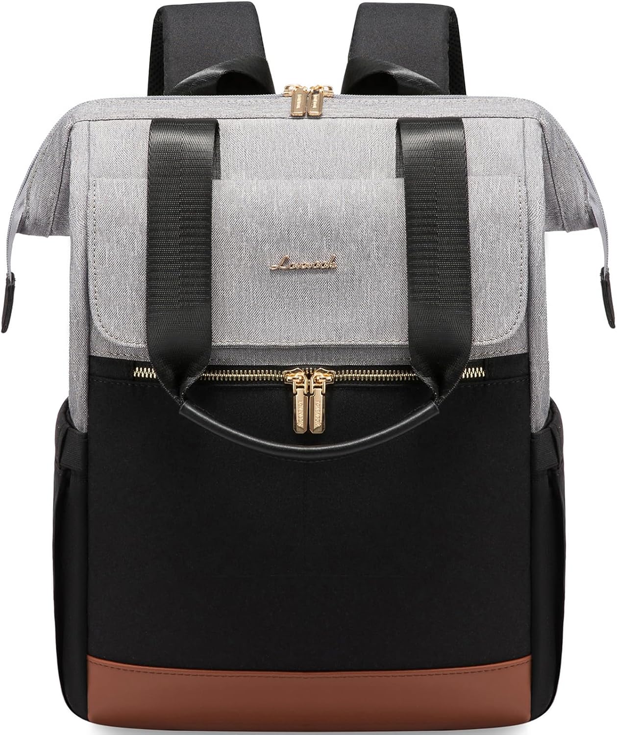 Detalle de LOVEVOOK Sac à dos pour ordinateur portable 15,6 pouces – Gris et noir, 17,3 Zoll, femme