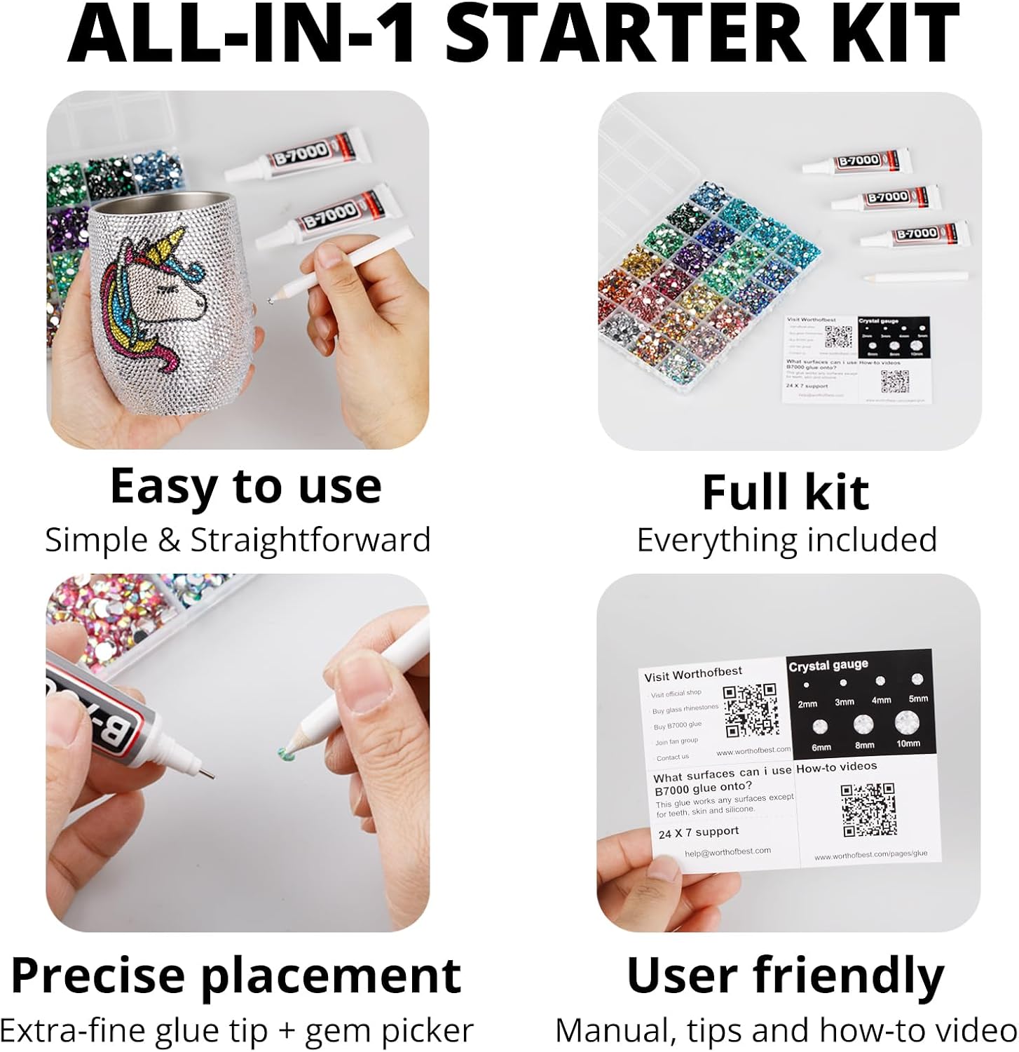 Detalle 2 de Flatback Rhinestone Craft Set, 13,000 Pieces
