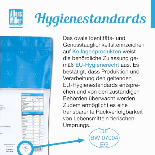 Thumbnail 7 de 100% Reines Kollagen Pulver 1000 g – Alfons Miller Kollagen Peptide (Millers Alpha-Gel) Neutraler Geschmack
