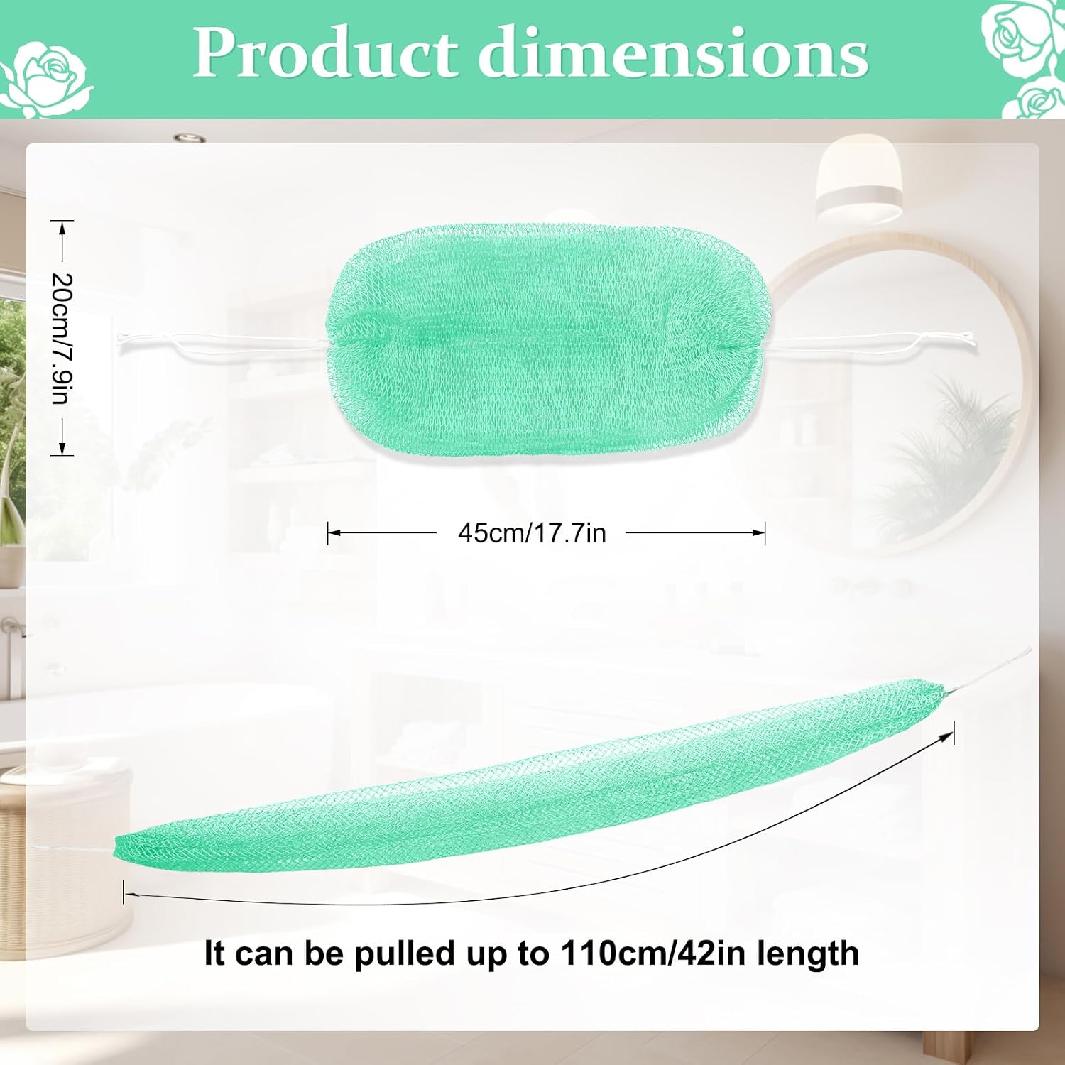 Thumbnail 1 de African net sponge 1 mint green scrubber