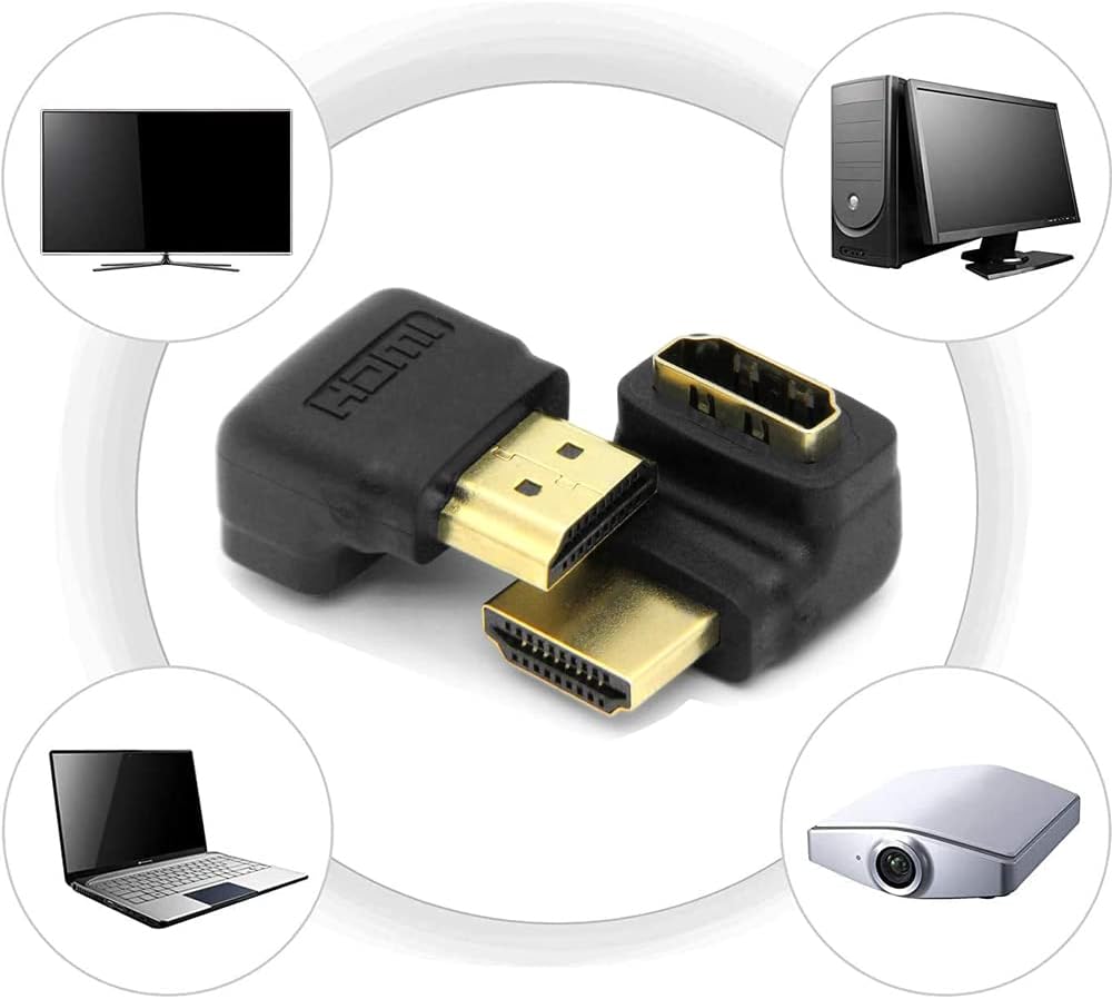 Thumbnail 4 de VMOJO HDMI-Winkeladapter-Set (2 Stück, 90° & 270°) für Typ-A – vergoldete Kontakte, bis 4K