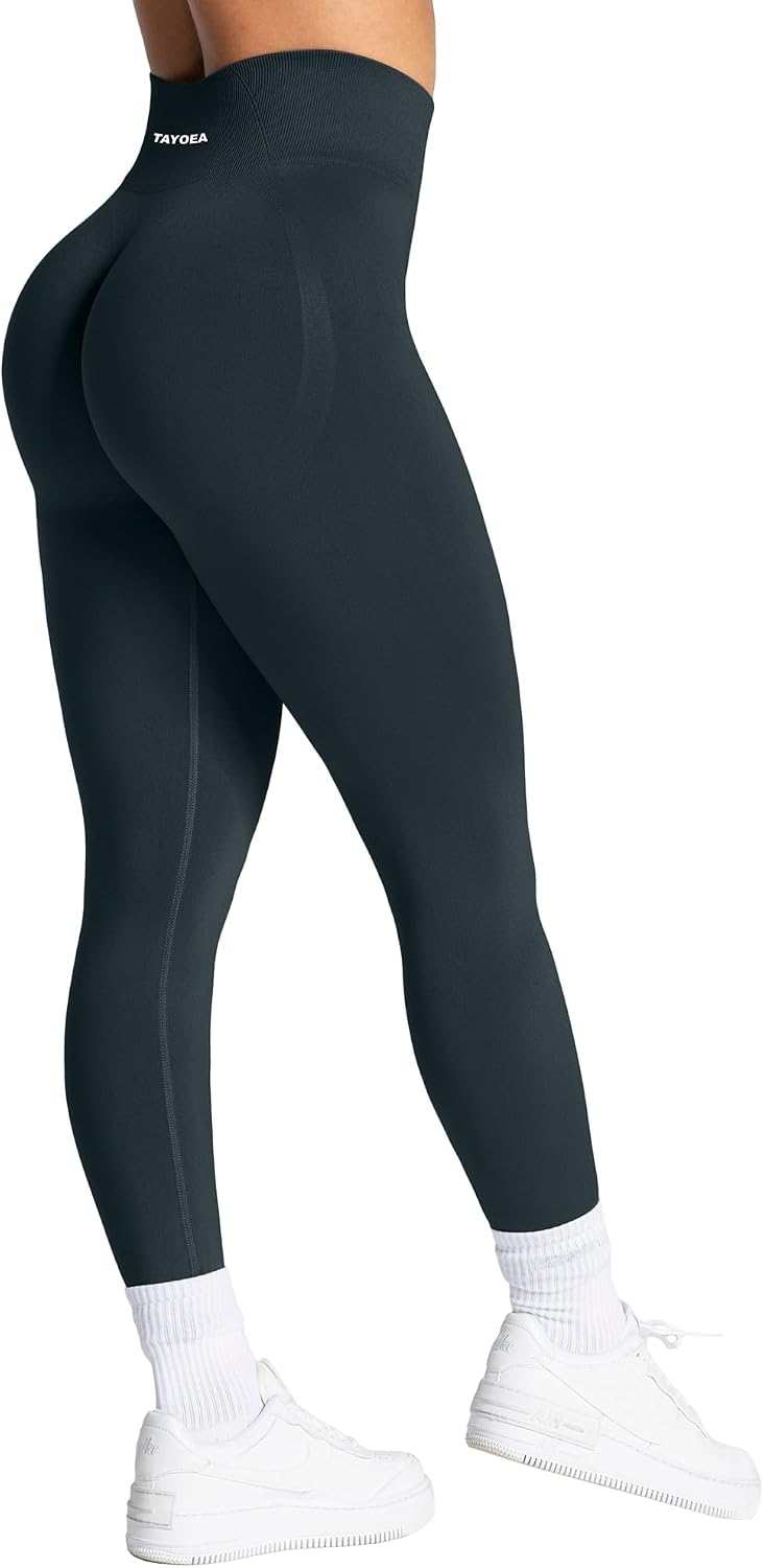 Detalle de TAYOEA Sport-Leggings Damen mit Scrunch Butt & Push-Up-Effekt – nahtlos blickdicht für Yoga, Gym und Alltag