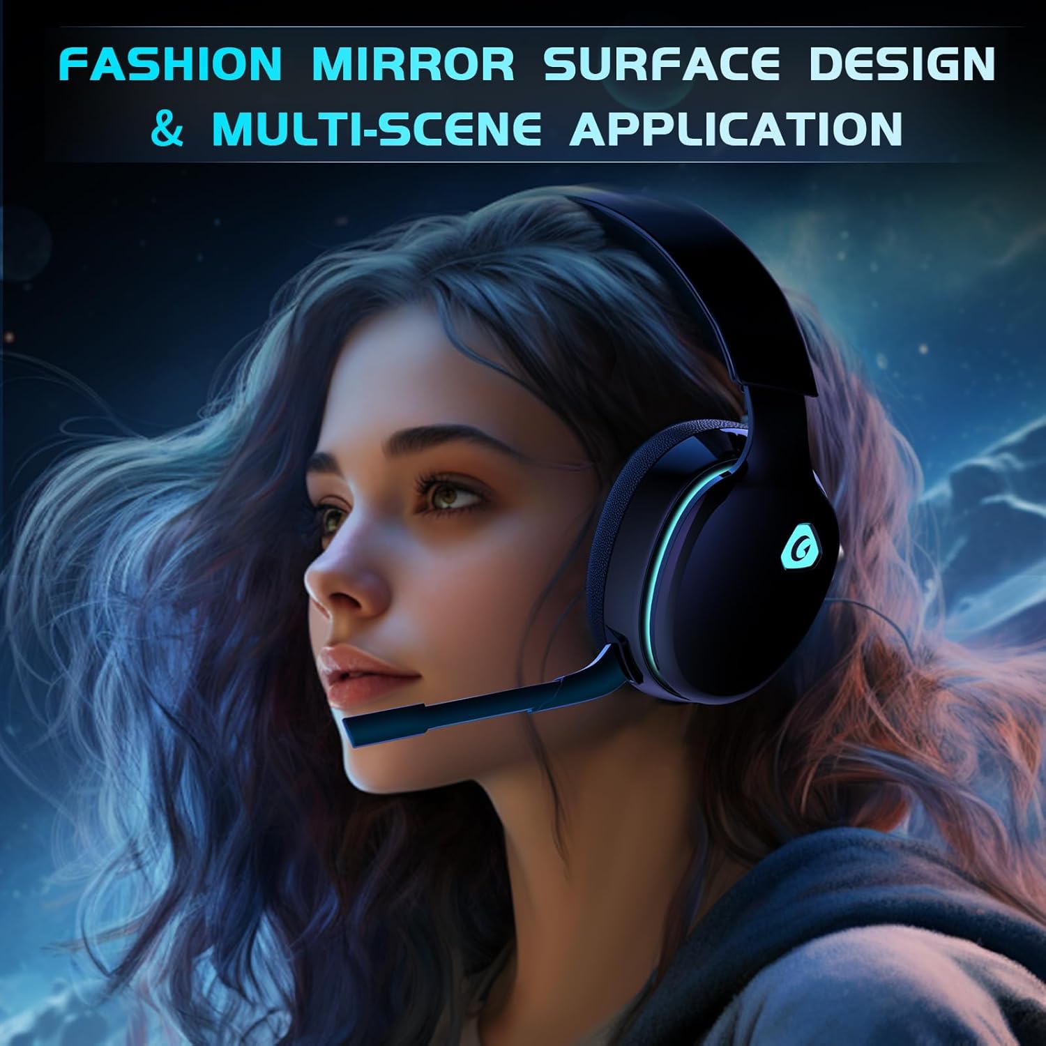Thumbnail 5 de Gvyugke 2.4GHz Wireless Gaming Headset: 3-in-1 Connection for PC, PS5, Mac, Switch and More