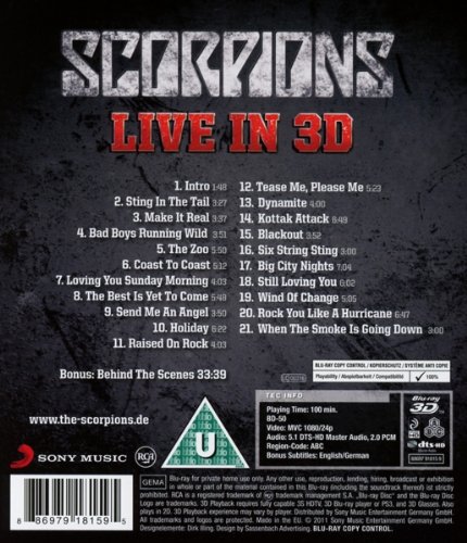 Thumbnail 1 de Scorpions: Get Your Sting & Blackout Live in 3D – Blu-ray (Reino Unido)