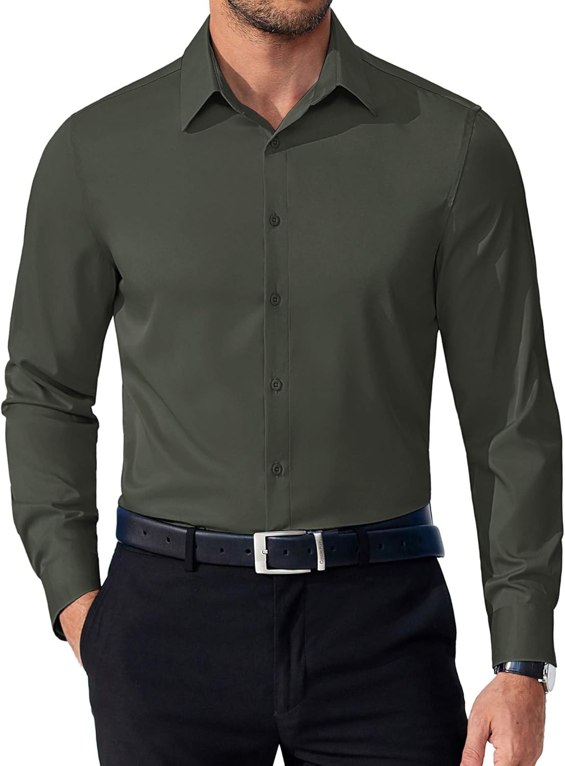 Thumbnail 6 de COOFANDY Mens Dress Shirt Regular Fit Long Sleeve đ