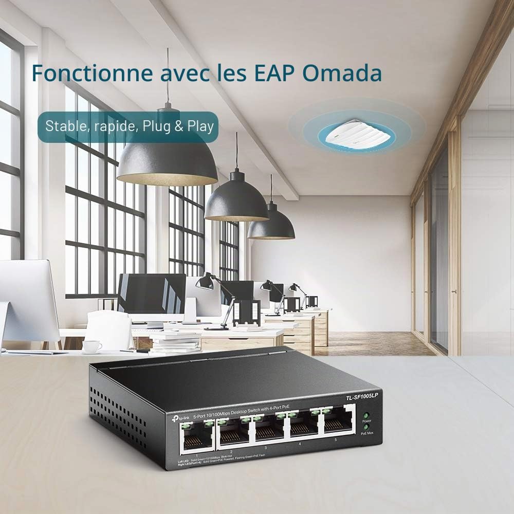 Thumbnail 4 de TP-Link TL-SF1005LP: Switch PoE 5 ports, idéal pour PME et bureaux à domicile