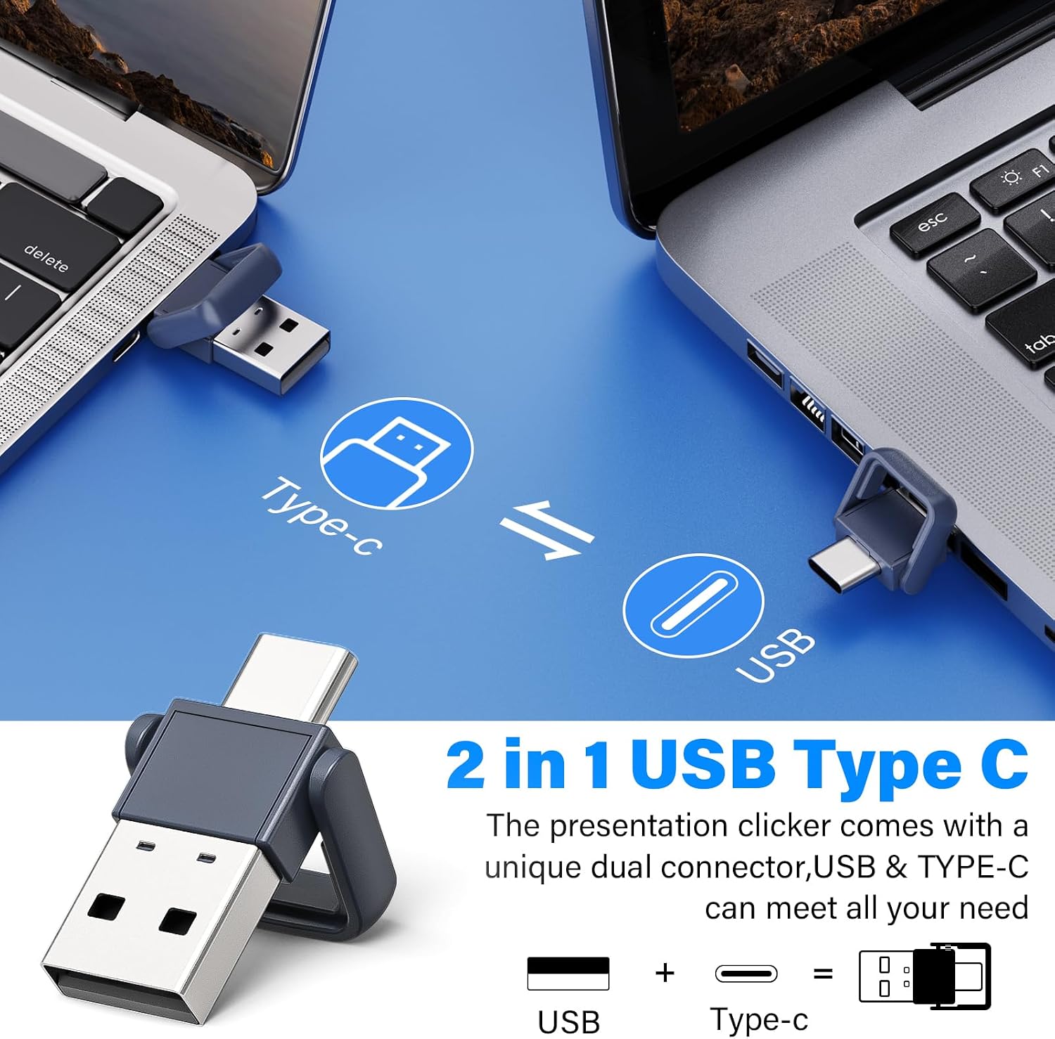 Thumbnail 4 de ZRZLMVP 2-in-1 USB Type-C Presentation Clicker (2.4GHz, rechargeable) for PowerPoint & Keynote