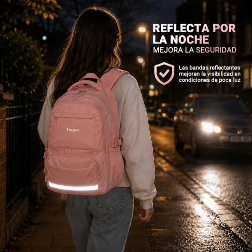Thumbnail 8 de Taygeer Mochila Instituto para Mujer Adolescente Rosa, 30L, 0,55 kg, impermeable