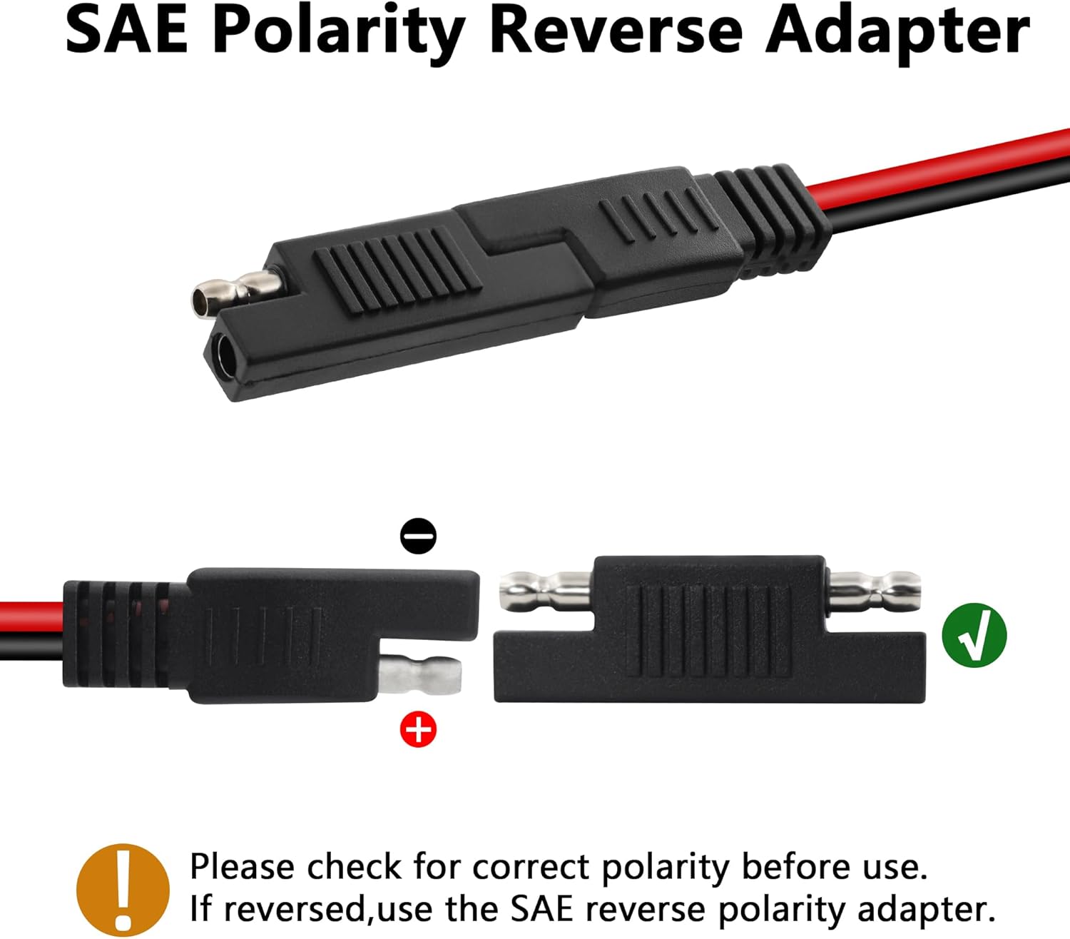 Thumbnail 4 de GELRHONR 6.5ft SAE to Cigarette Lighter Plug with Switch, 12V/24V adapter extension cable (15A fuse)