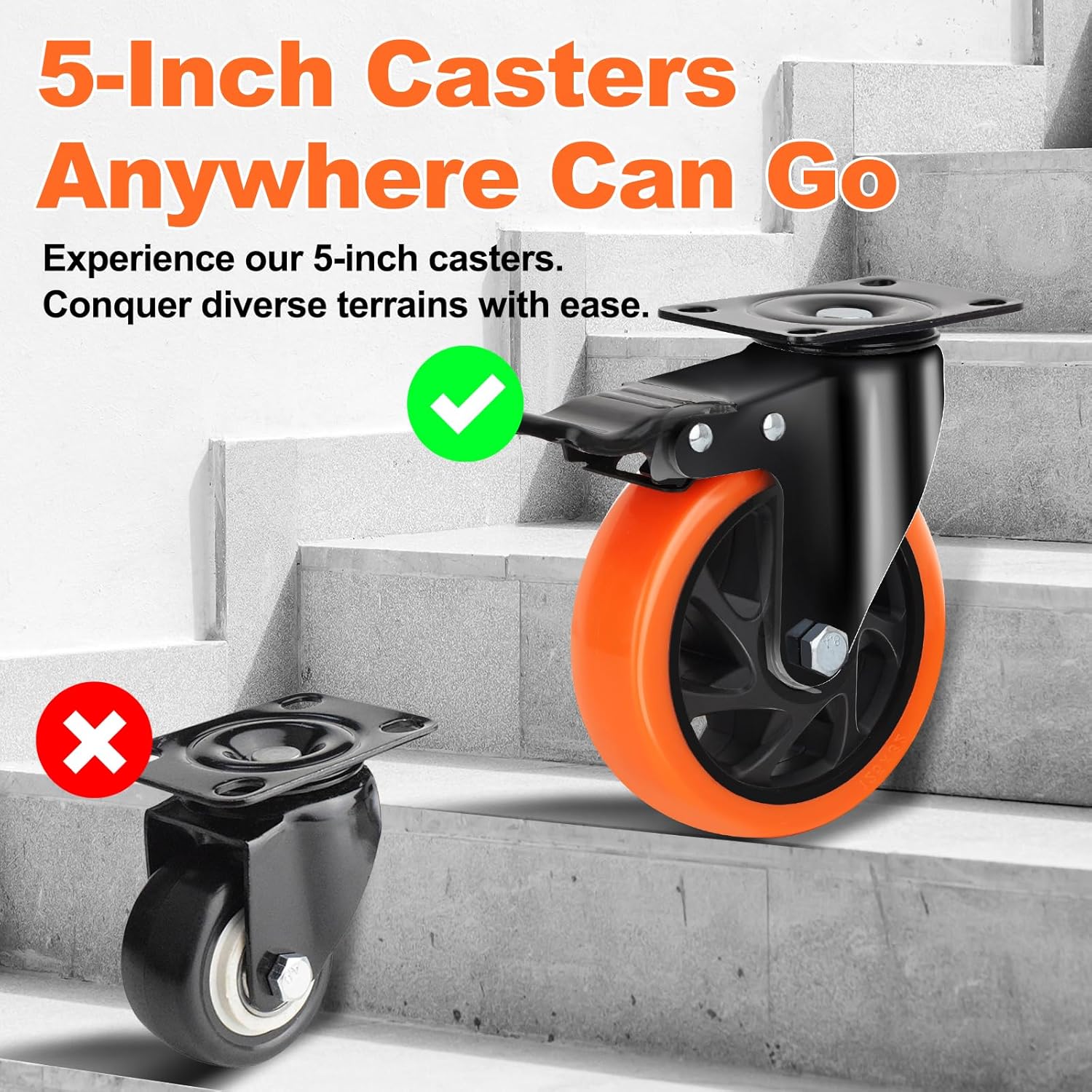 Thumbnail 6 de QNCZ 5 Inch Heavy Duty Swivel Casters with Brakes Review