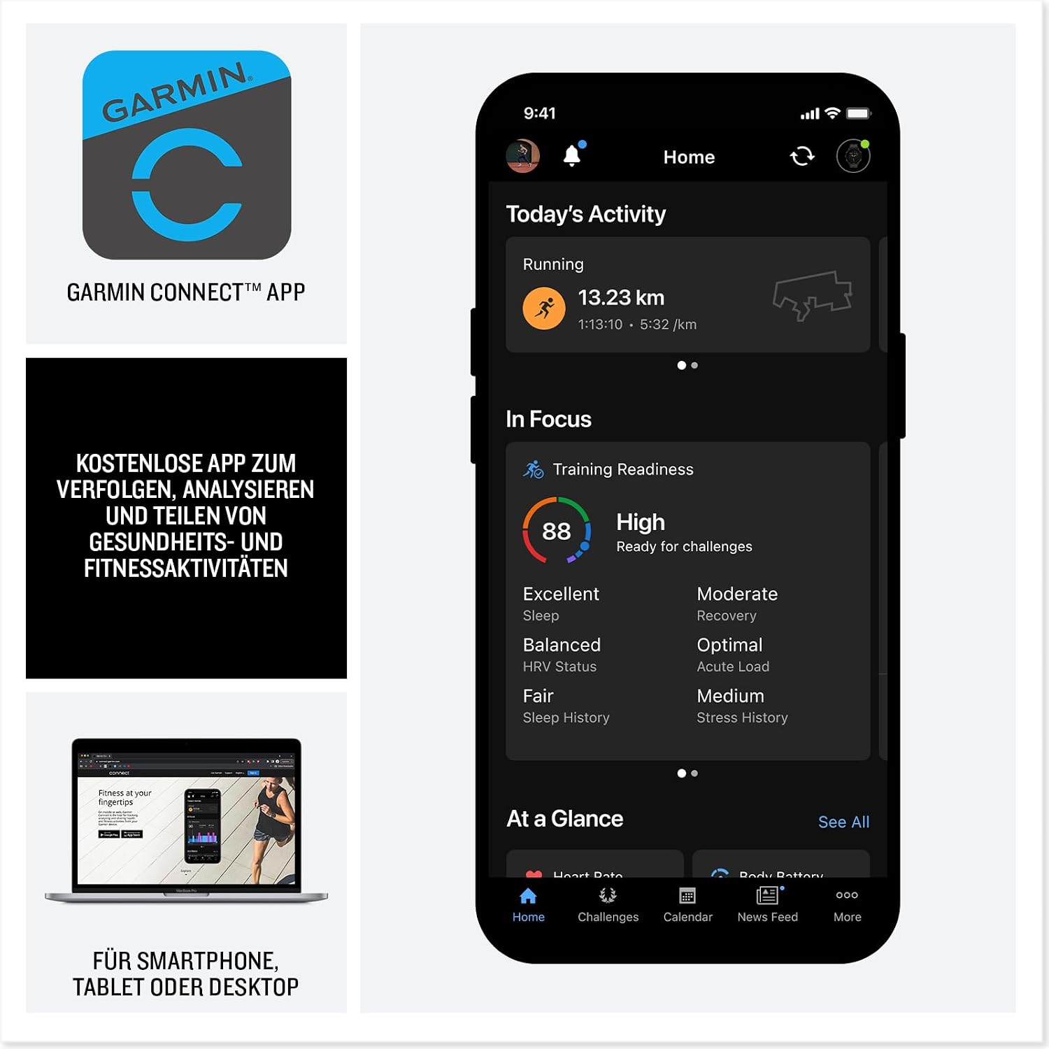 Detalle 1 de Garmin Instinct 3 50mm AMOLED – GPS-Multisport-Smartwatch mit Navigation, bis zu 24 Tagen Akku und LED-Taschenlampe