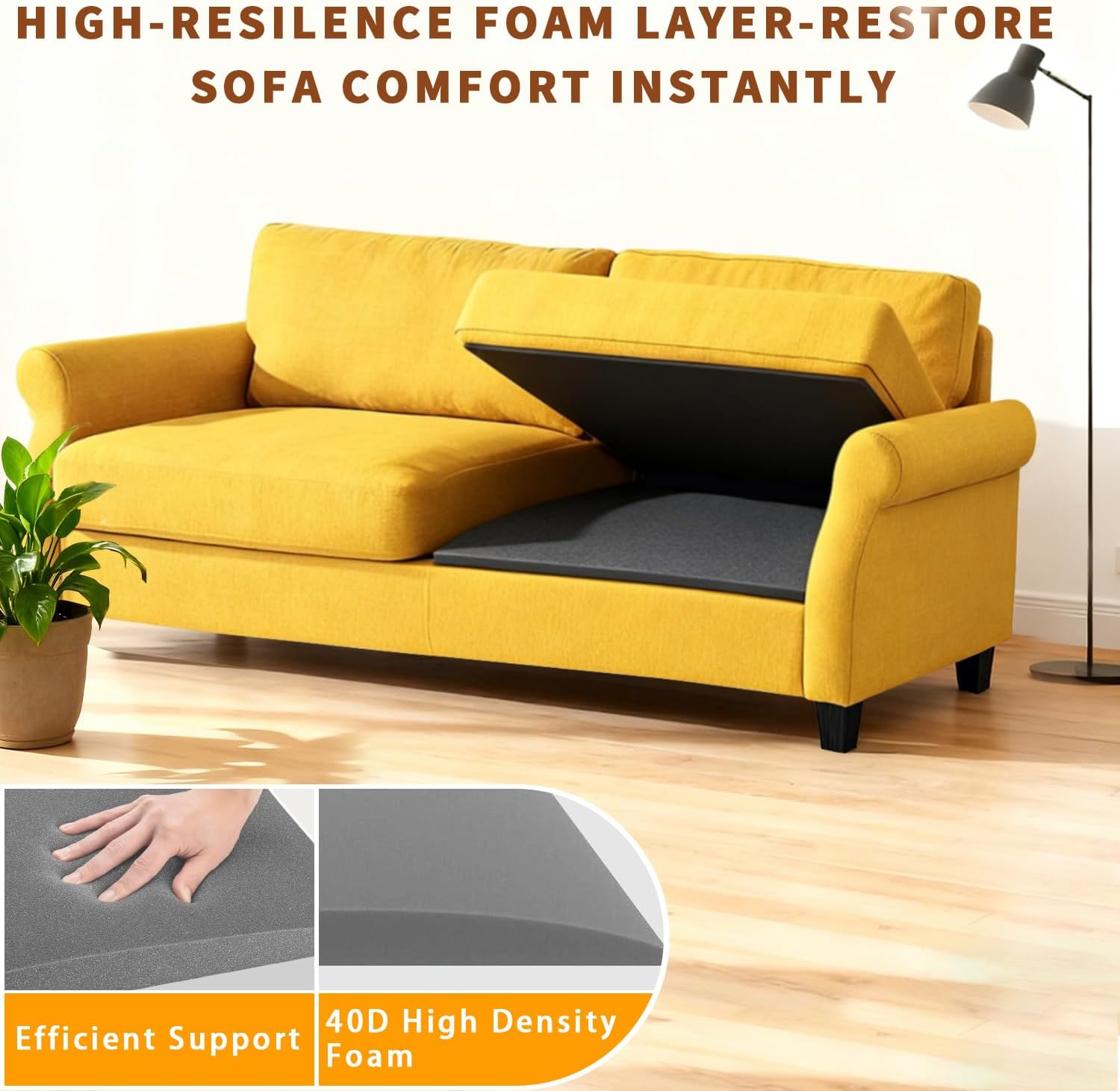 Detalle 2 de Aslhuioo Sofa Support Boards for 2 Seater (50 x 50cm) – cushion sag repair under-seat foam saver