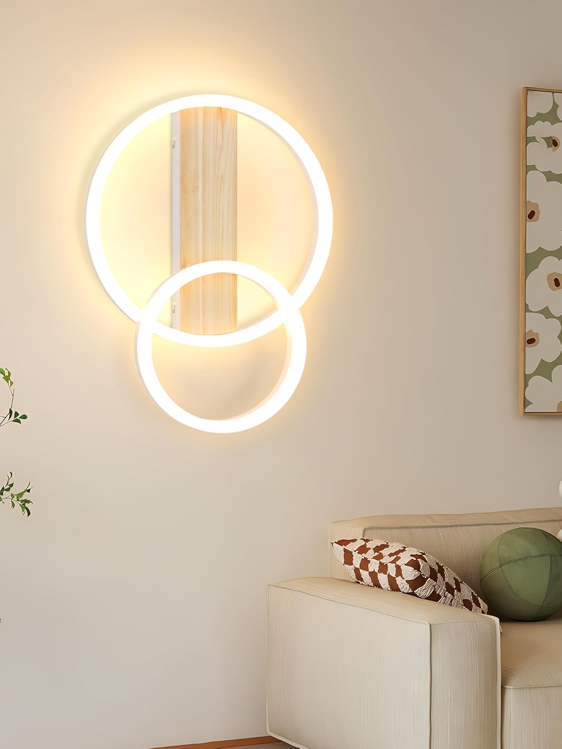 Thumbnail 6 de FANLG LED Deckenleuchte Dimmbar 40 cm – Zweiring-Design mit Nachtlicht für Schlafzimmer, Wohnzimmer, Büro
