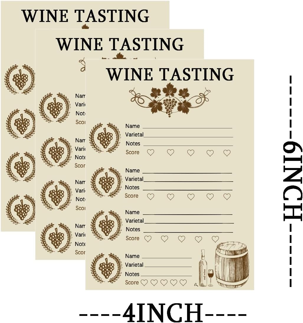 Detalle 2 de Wine tasting scorecards, 4 × 6 inches